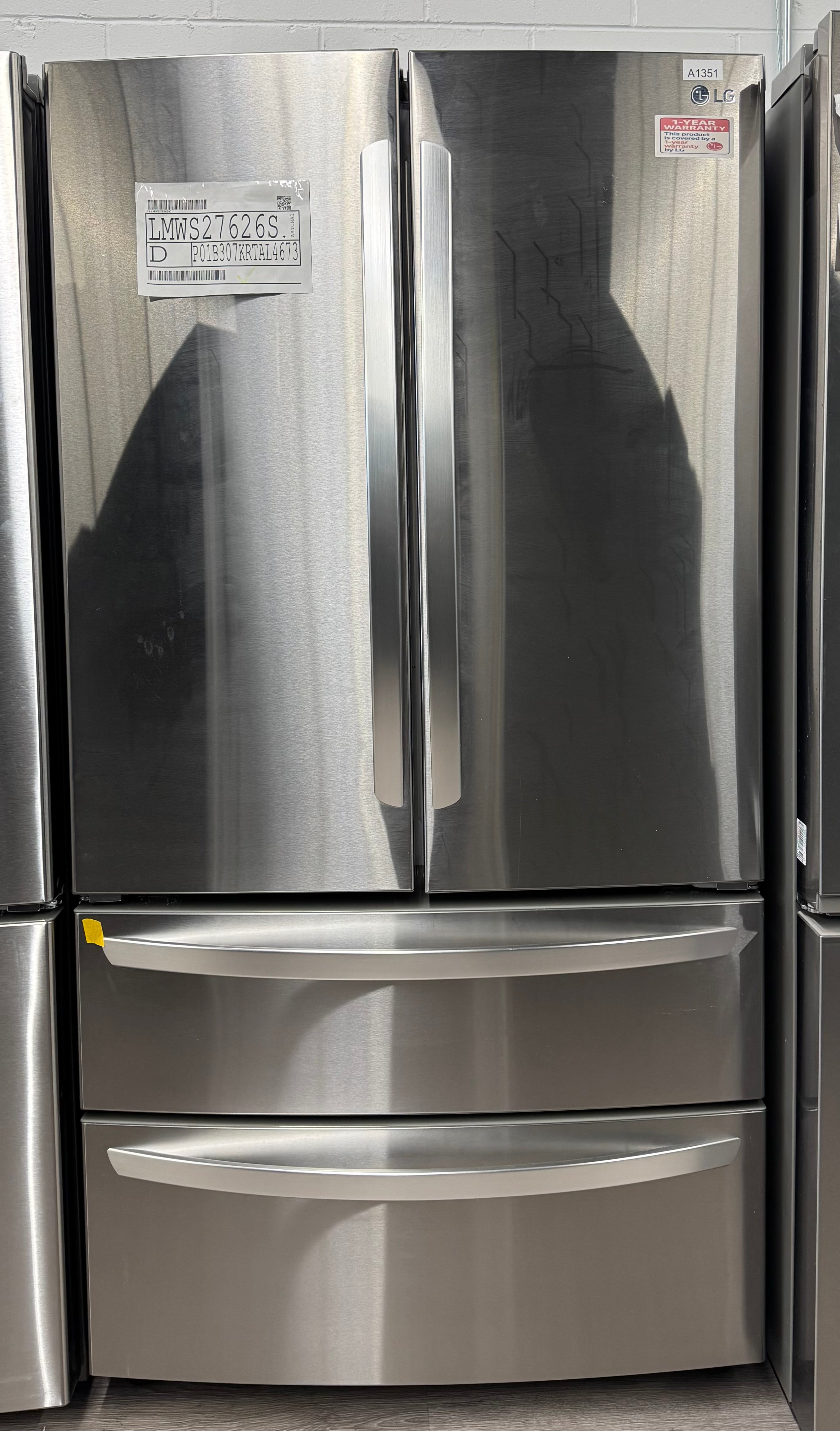 36" 4-Door French Door Refrigerator with Internal water dispenser and Smart Cooling™ Plus
