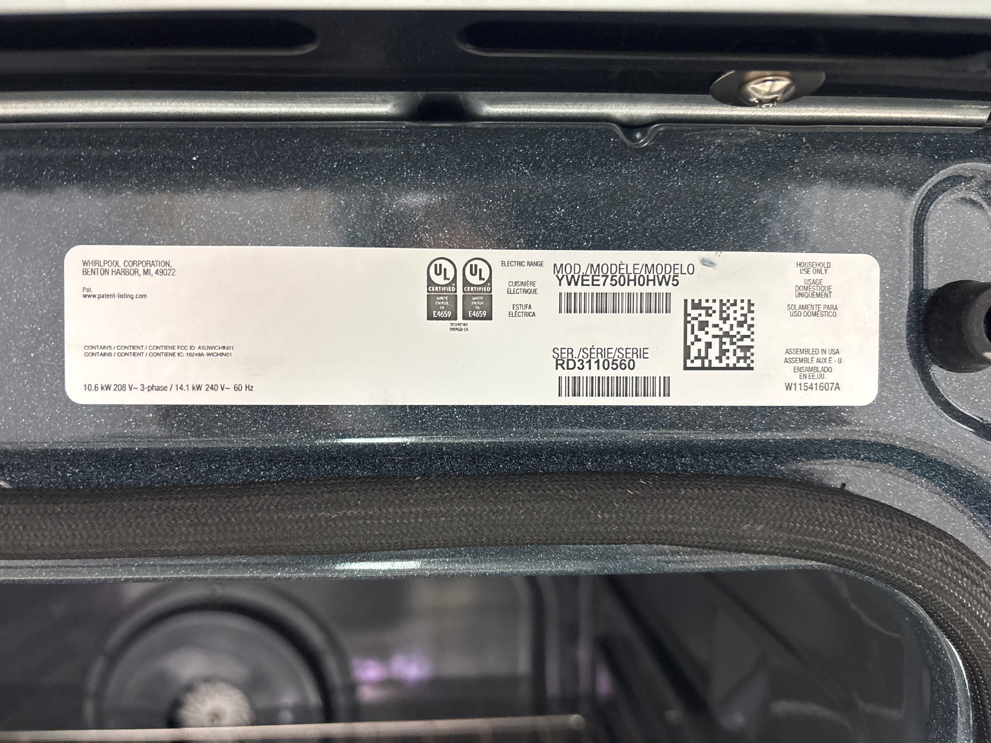 OPEN BOX -WHIRLPOOL 30” Slide in range - YWEW750H0HW5