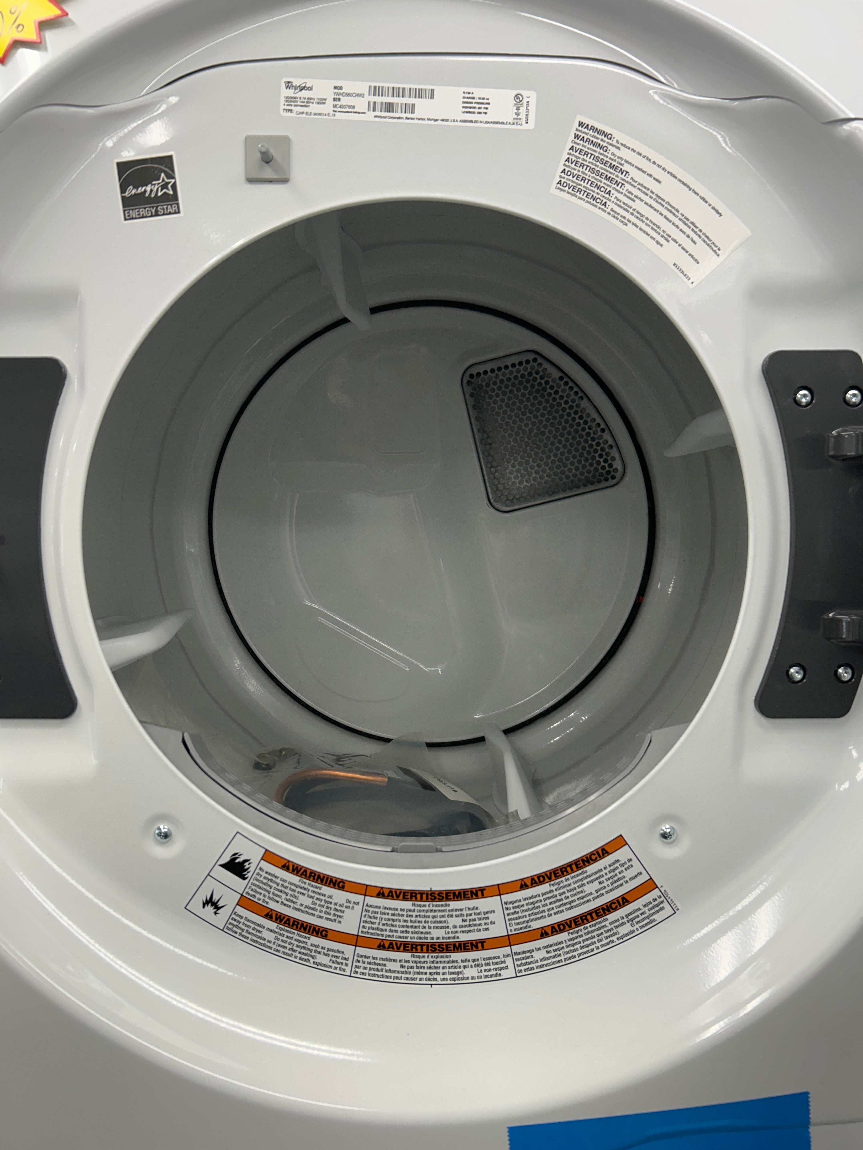 OPEN BOX-Whirlpool 27” Ventless Front Load Dryer-YWHD560CHW2