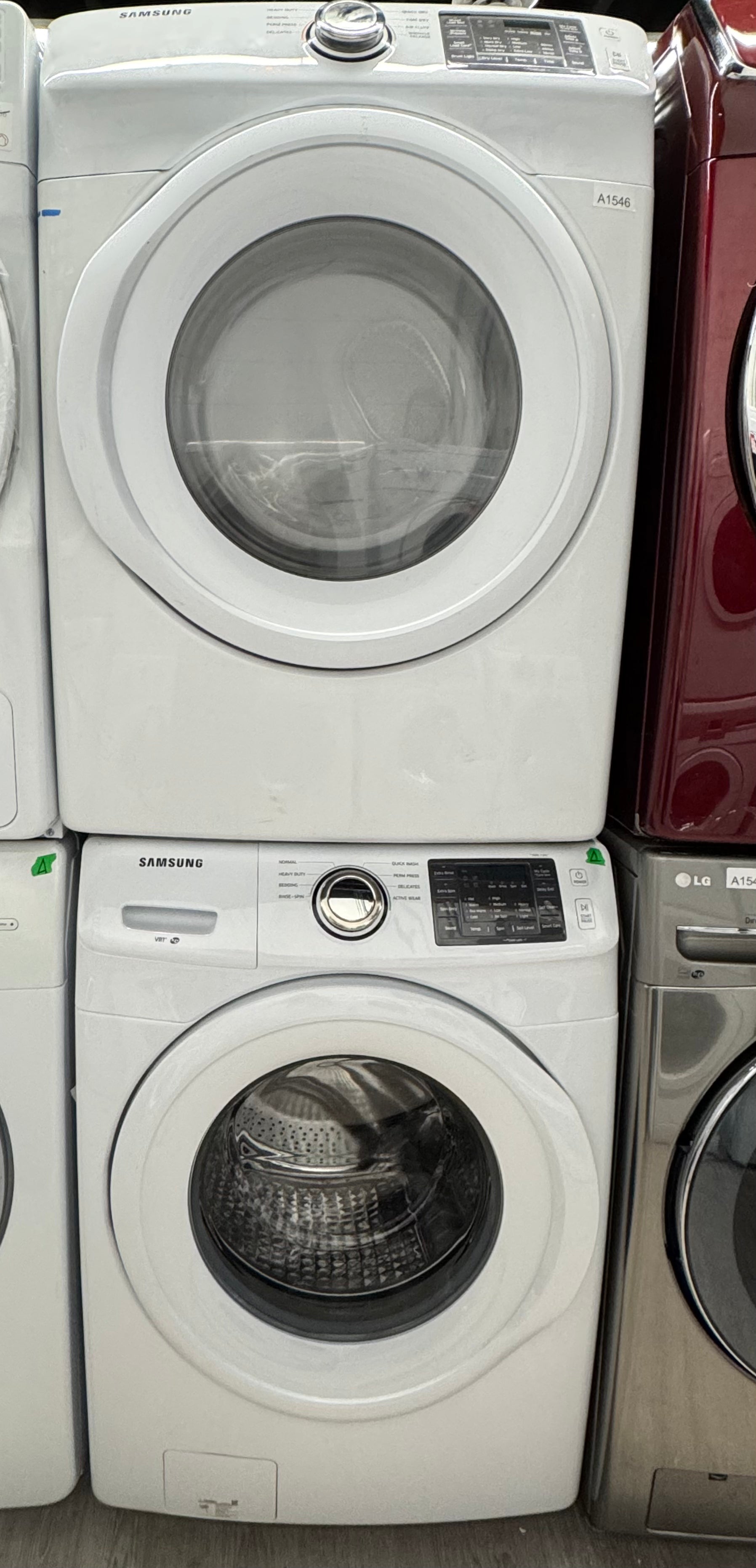SAMSUNG 27” Front Load Washer & Dryer Set (WF42H5000AW/A2 & DV42H5000EW/AC)