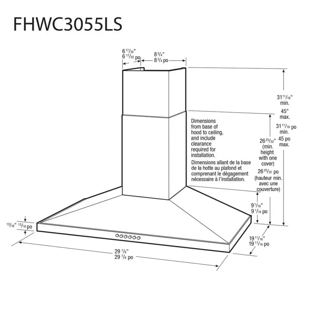 Frigidaire 30" Stainless Steel Range Hood – FHWC3055LS