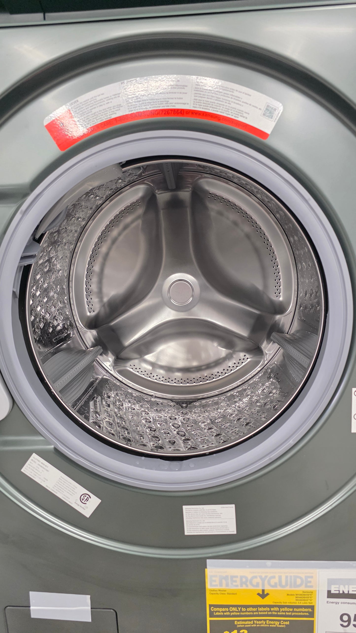Open Box Samsung 27" Front Load Washer and Dryer Combo - washer WH46DBH550E dryer WH46DBH55OEF