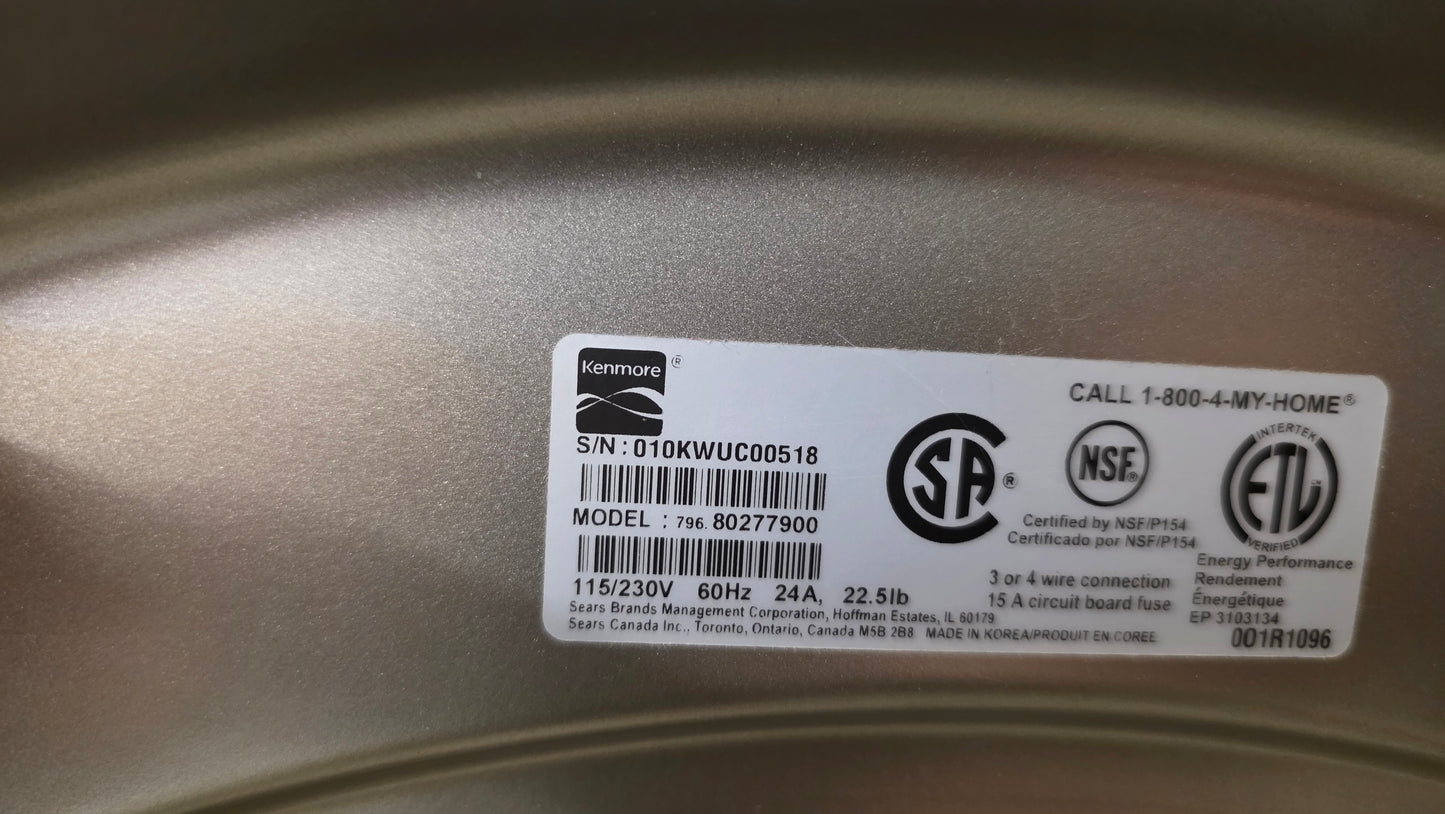 Kenmore 27" Front Load Dryer- 796.80277900