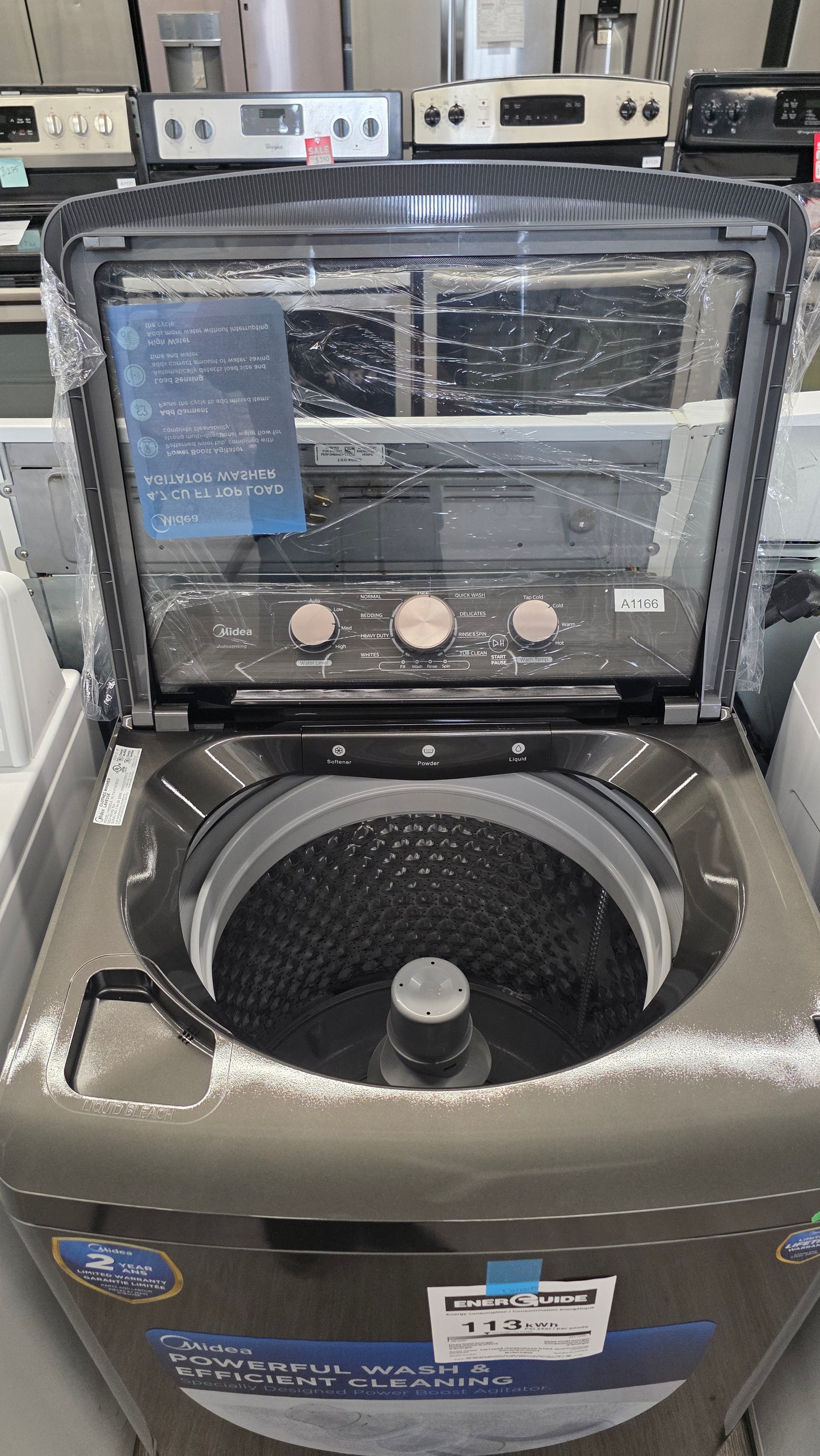 Open Box Midea 25" Top Load Washer MLTW47A5BGG