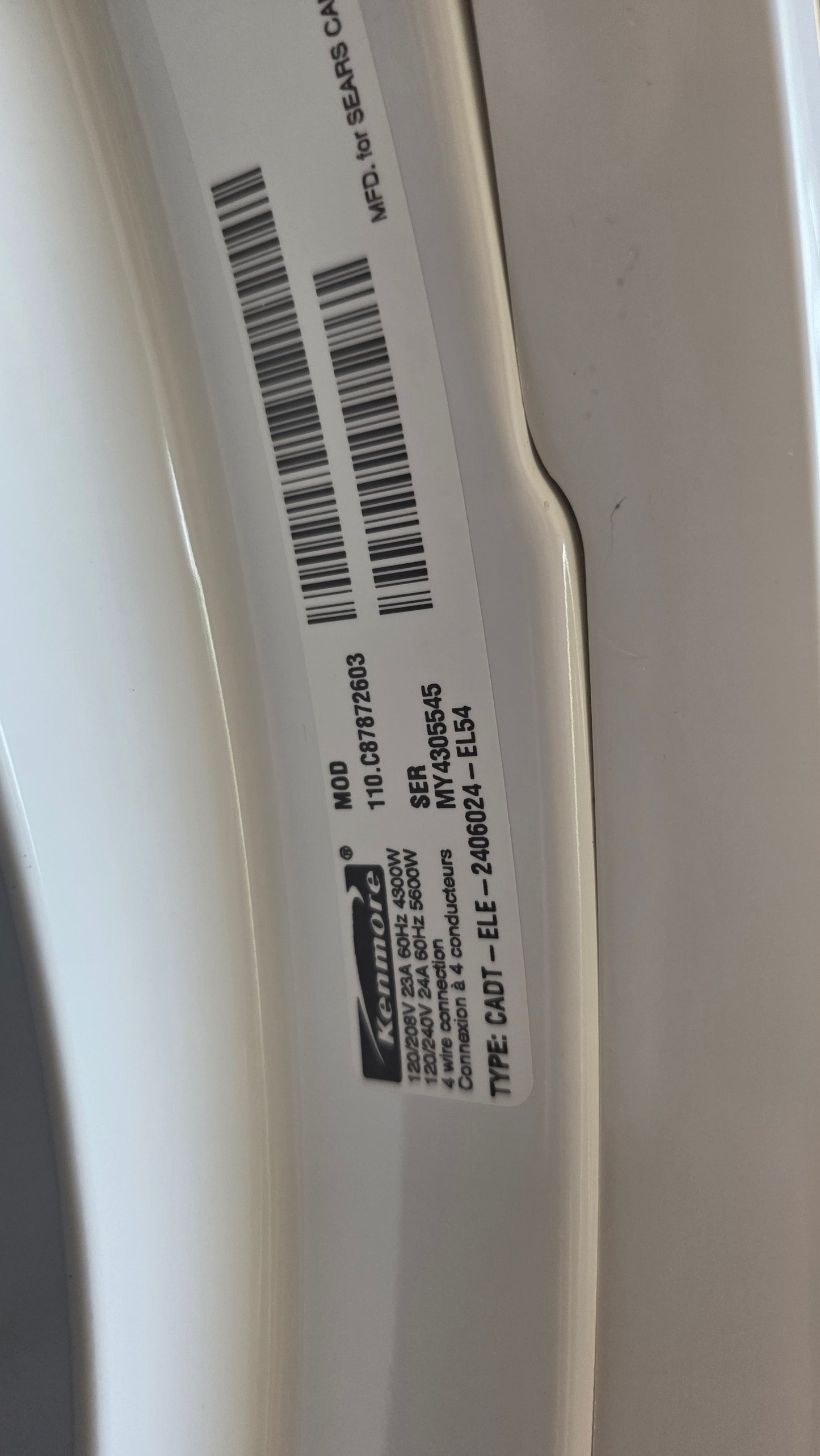 Kenmore 27" Front Load Washer and Dryer Set