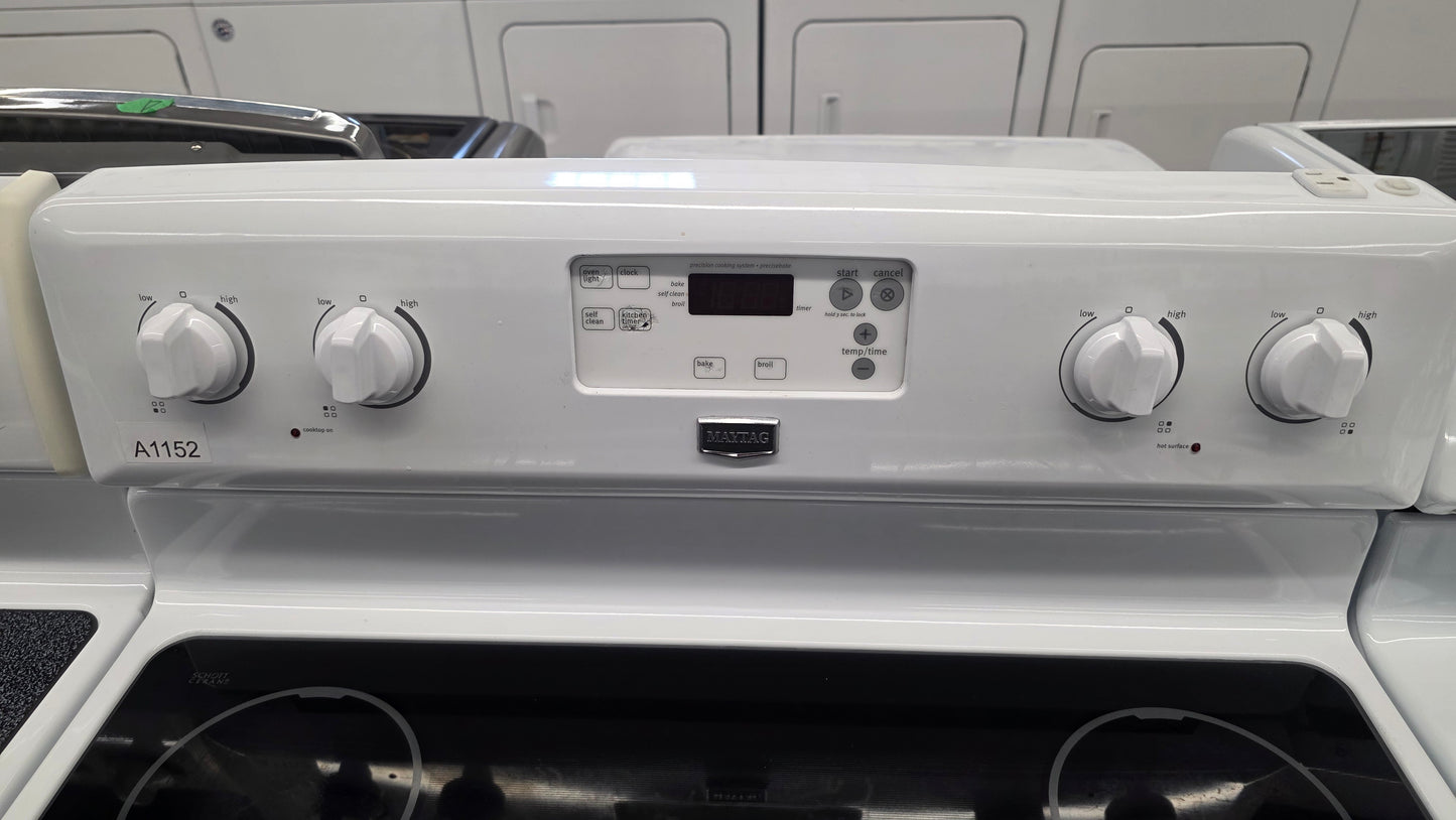 Maytag 30" Glass Top Range YMER7651WW 1