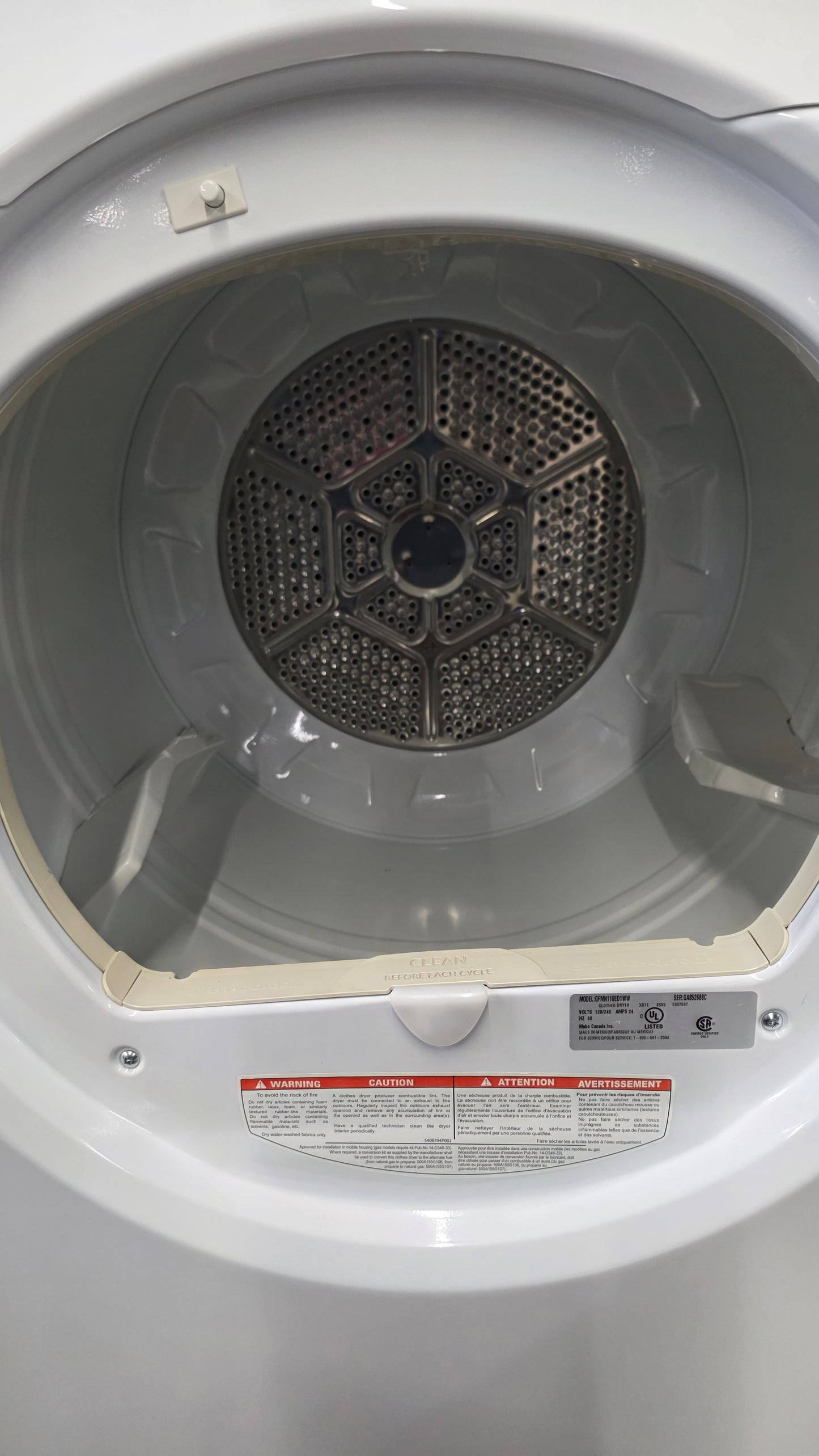 GE 27" Front Load Dryer-GFMN11OED1WW