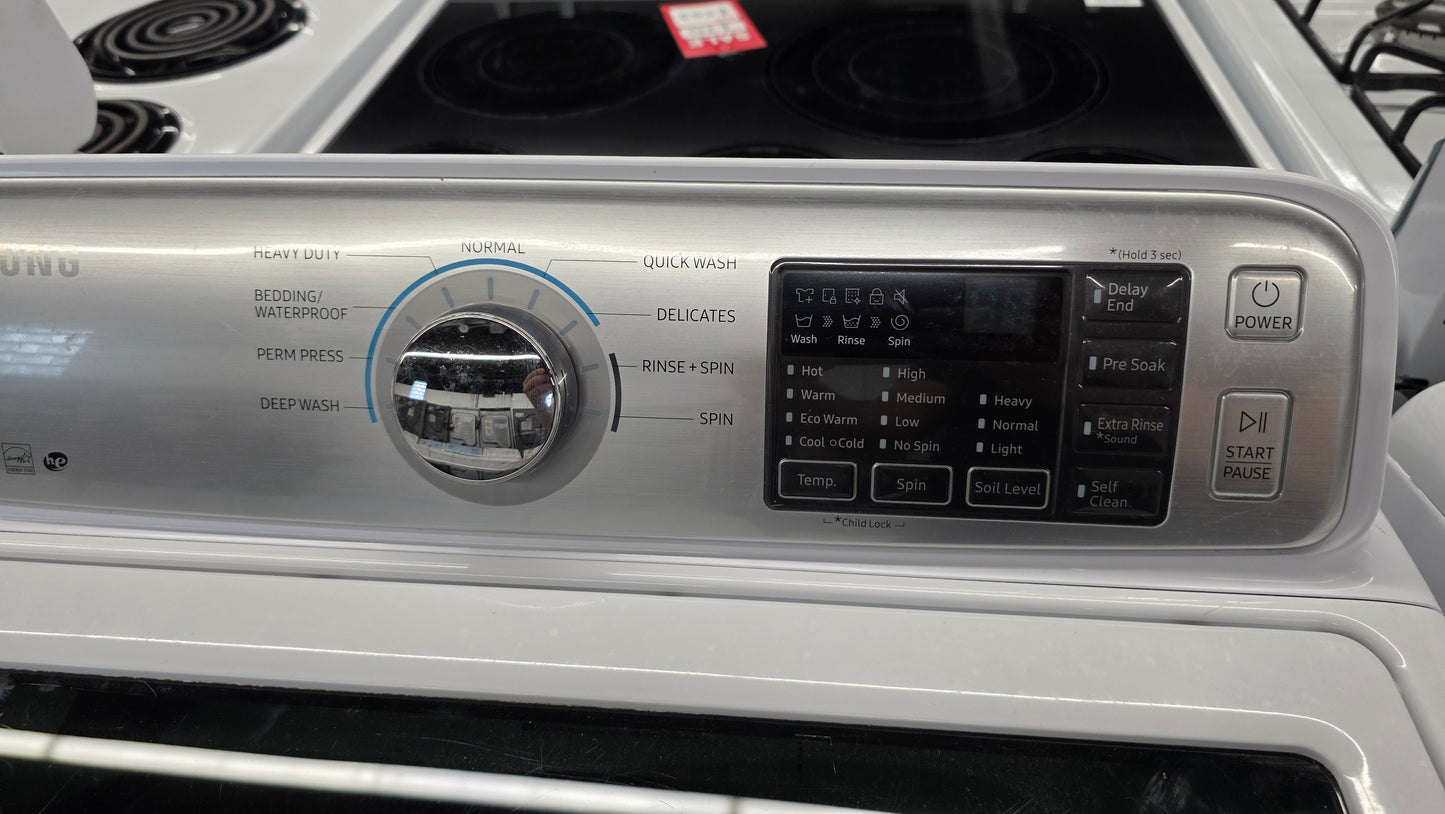 Samsung 27" Glass Top Load Washer and Dryer Set- washer WA45N7150AW/A4 dryer DV40J3000EW/AC