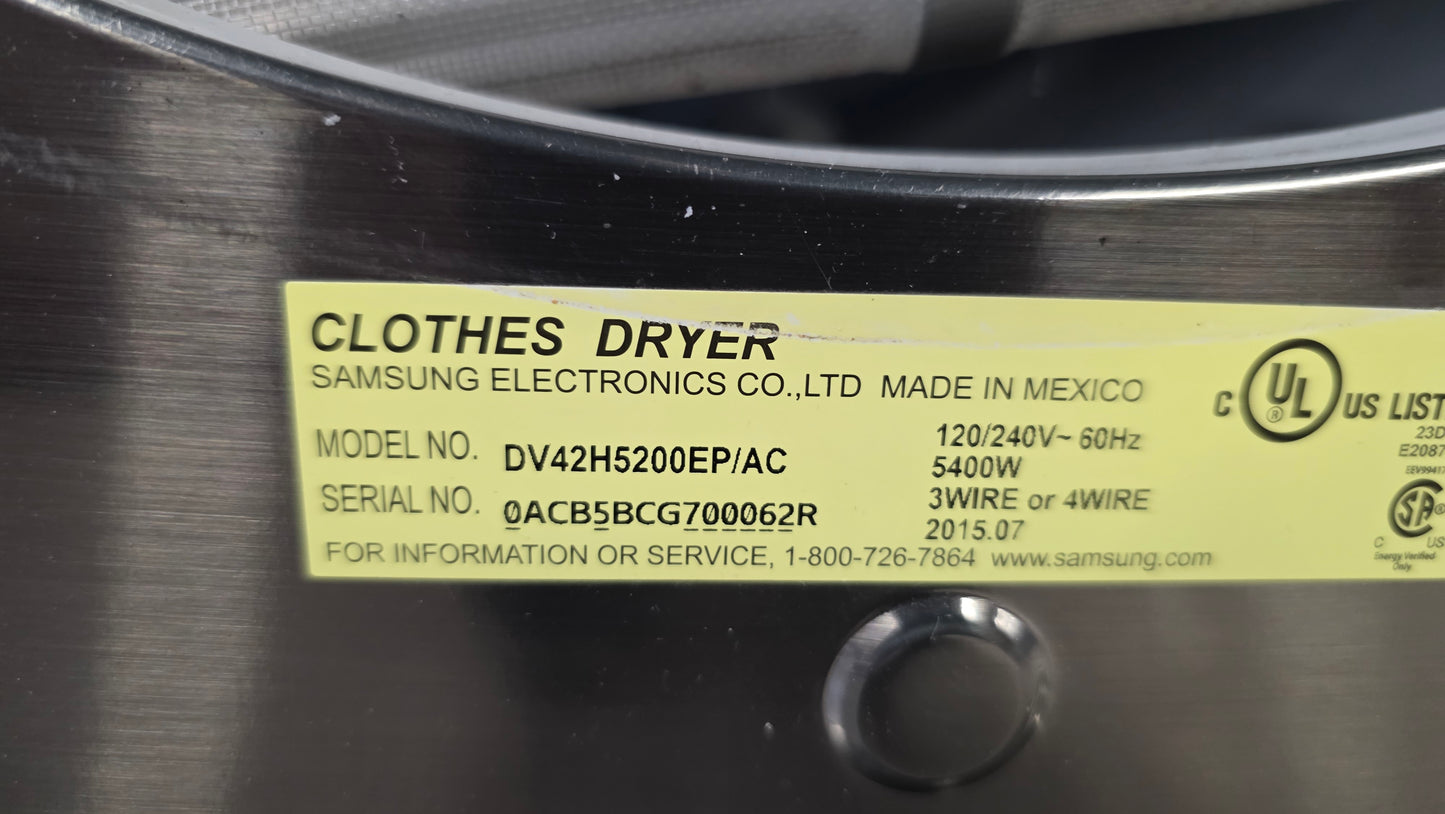 Samsung 27"Front Load Dryer DV42H5200EP/AC