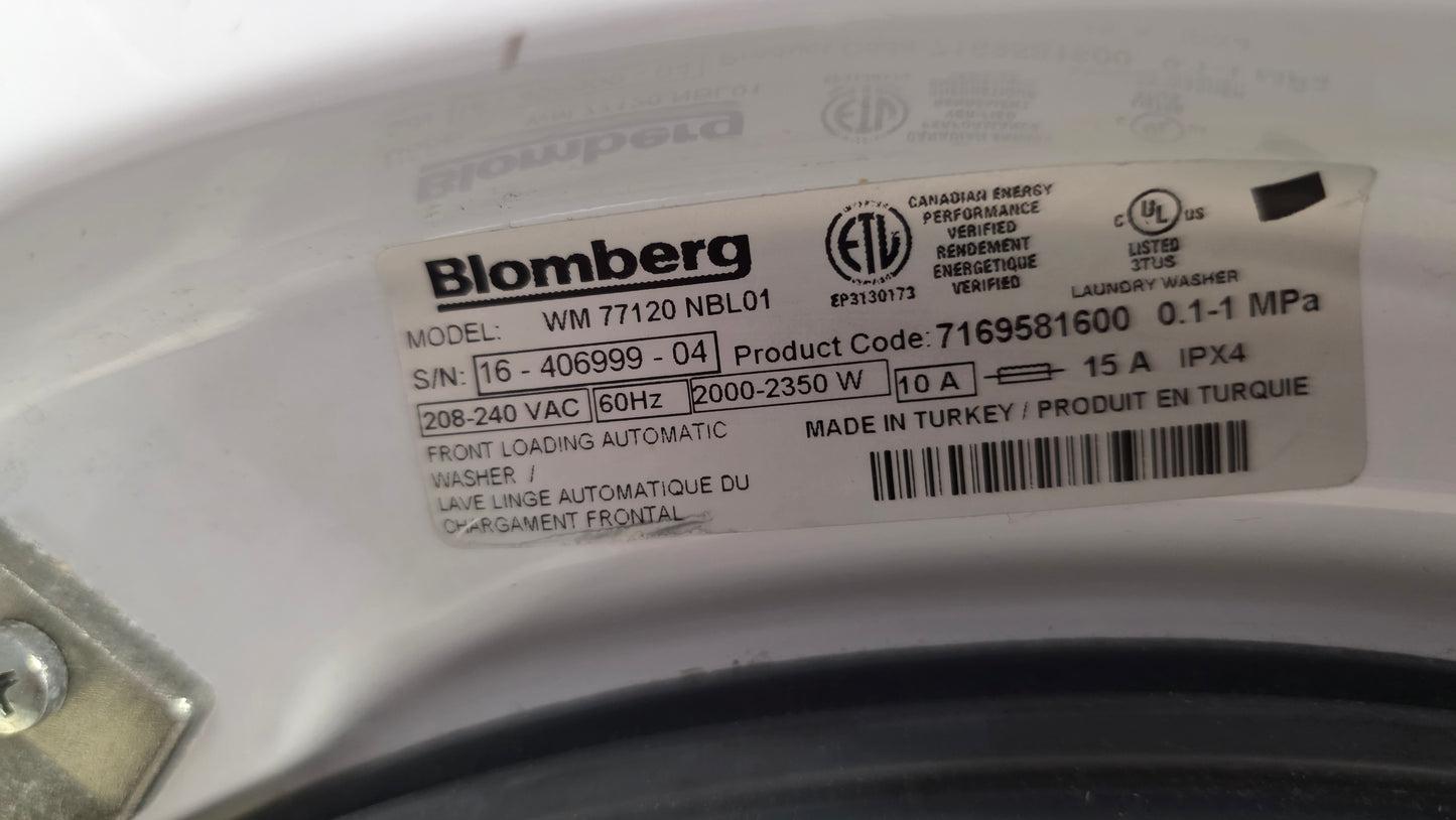 Bloomberg 24" Front Load Washer and Dryer Set- washer WM 77120 NBL01 - dryer DV 17542