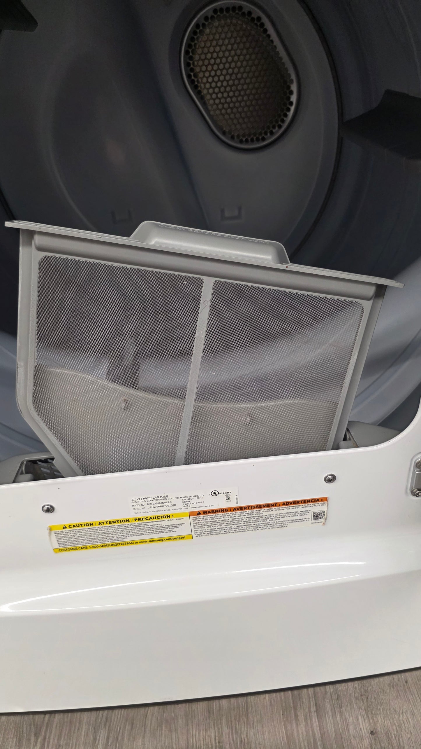 Samsung 27" Glass Top Load Washer and Dryer Set- washer WA45N7150AW/A4 dryer DV40J3000EW/AC