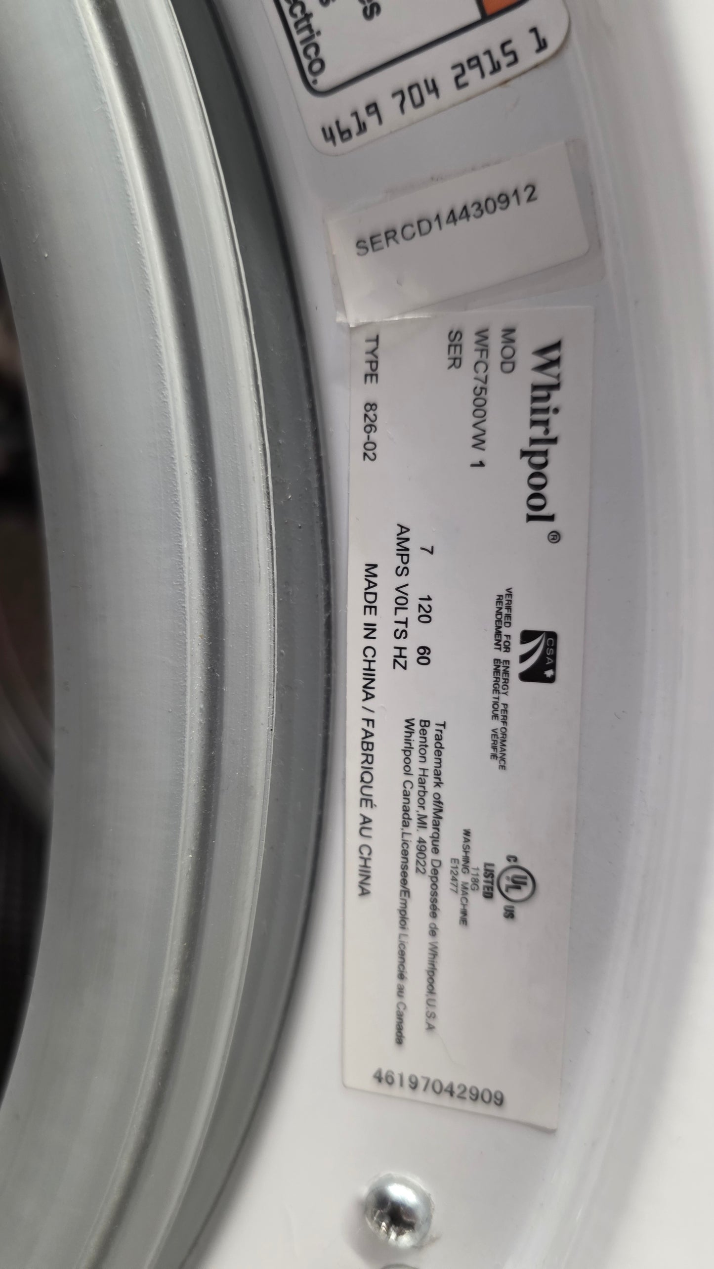 Whirlpool 24" front load washer and dryer set