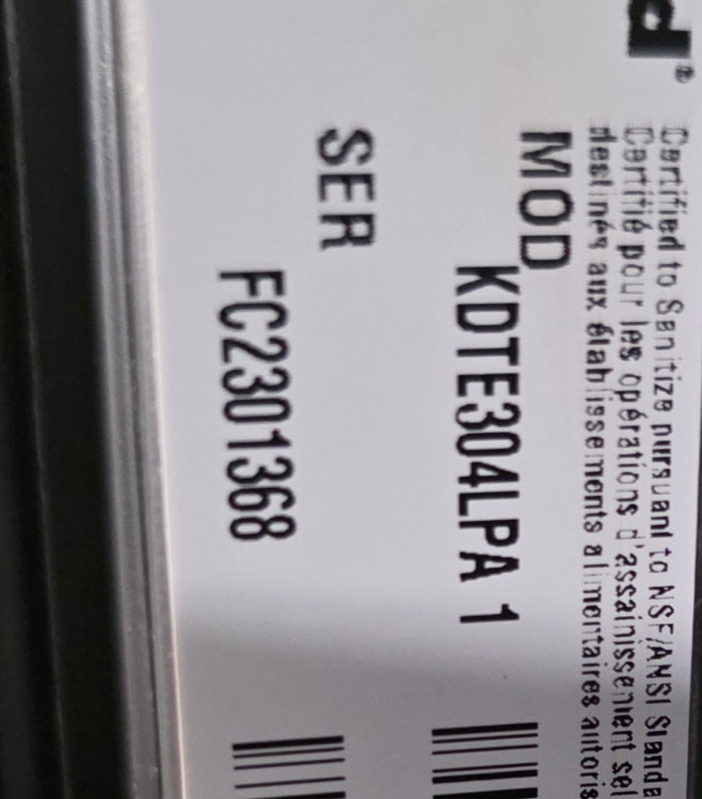 Open Box Kitchenaid 24" Dishwasher KDTE304LPA 1