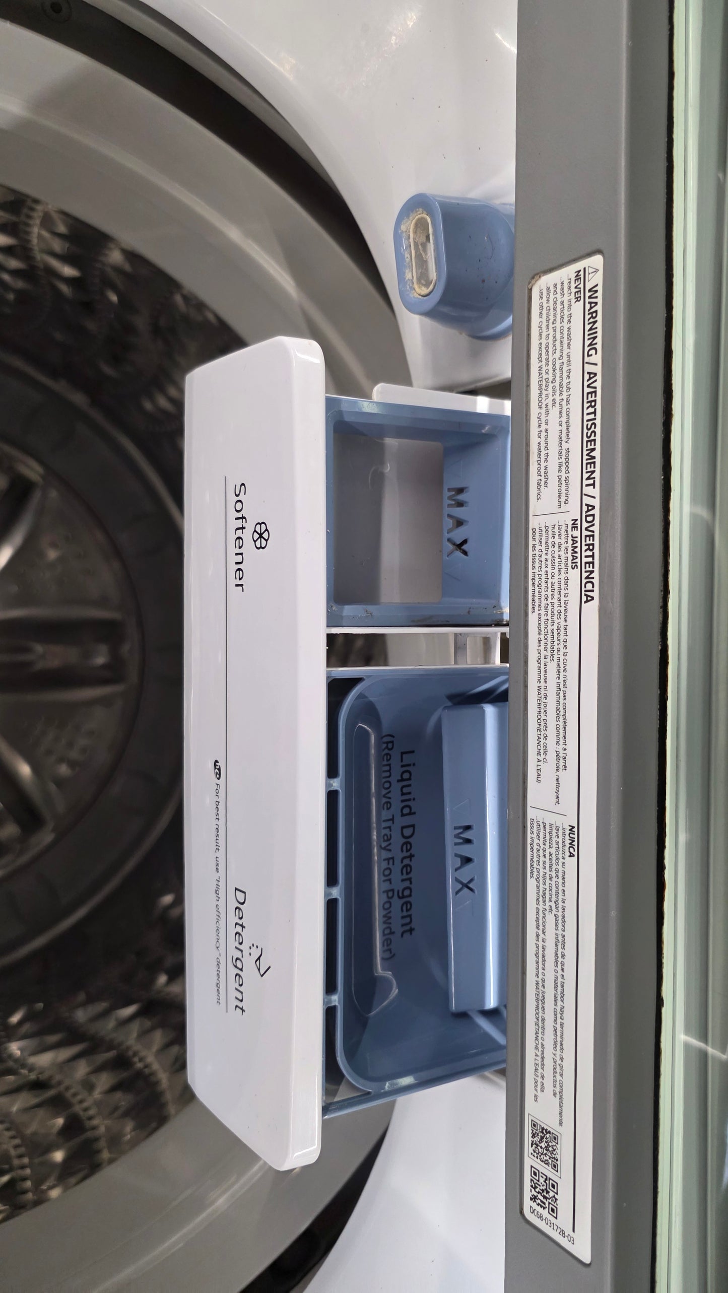 Samsung 27" Glass Top Load Washer and Dryer Set- washer WA45N7150AW/A4 dryer DV40J3000EW/AC
