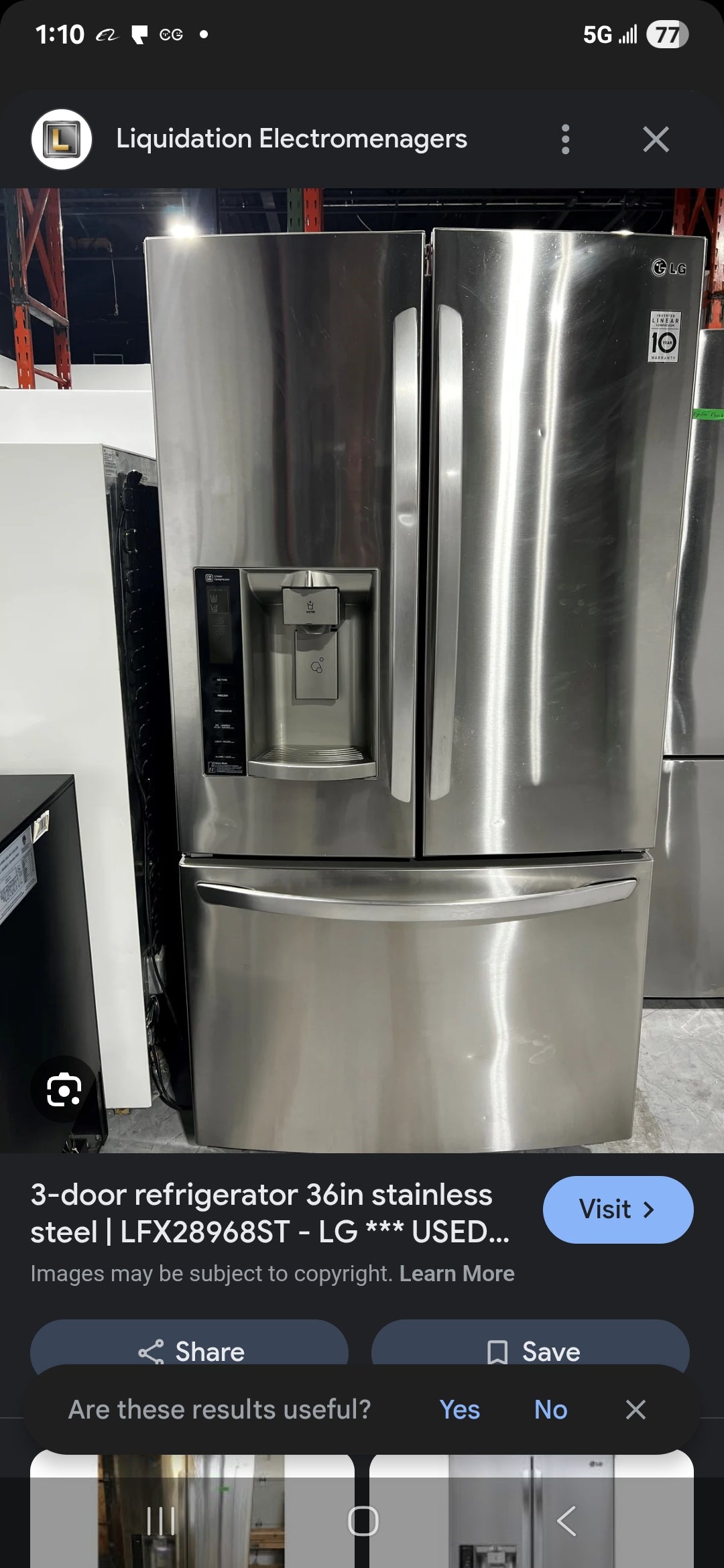 LG 36" French Door Fridge -LFX2896 (ice maker and water dispenser not working)