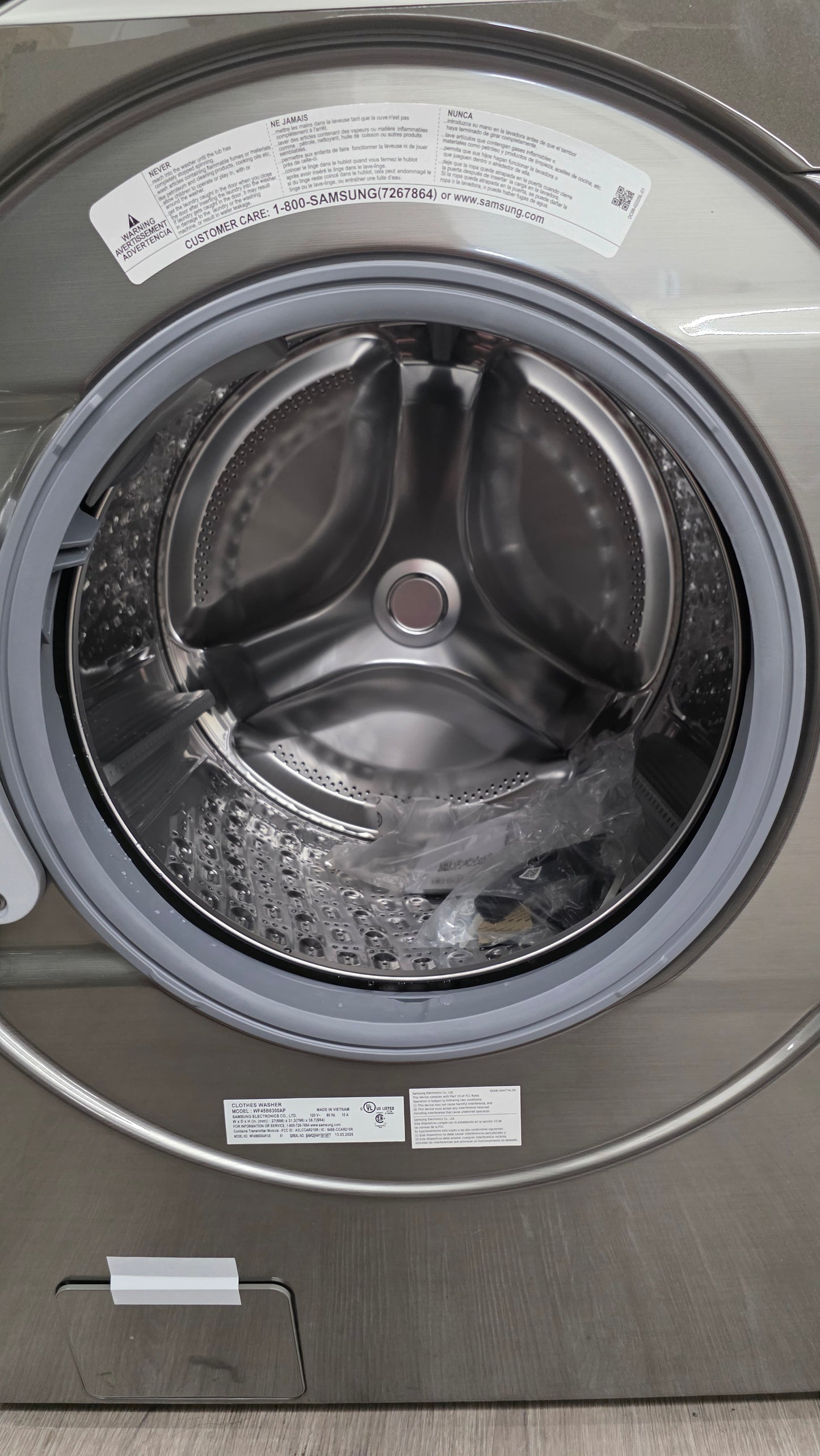 Open Box Samsung 27" Front Load Washer WF45B63OOAP