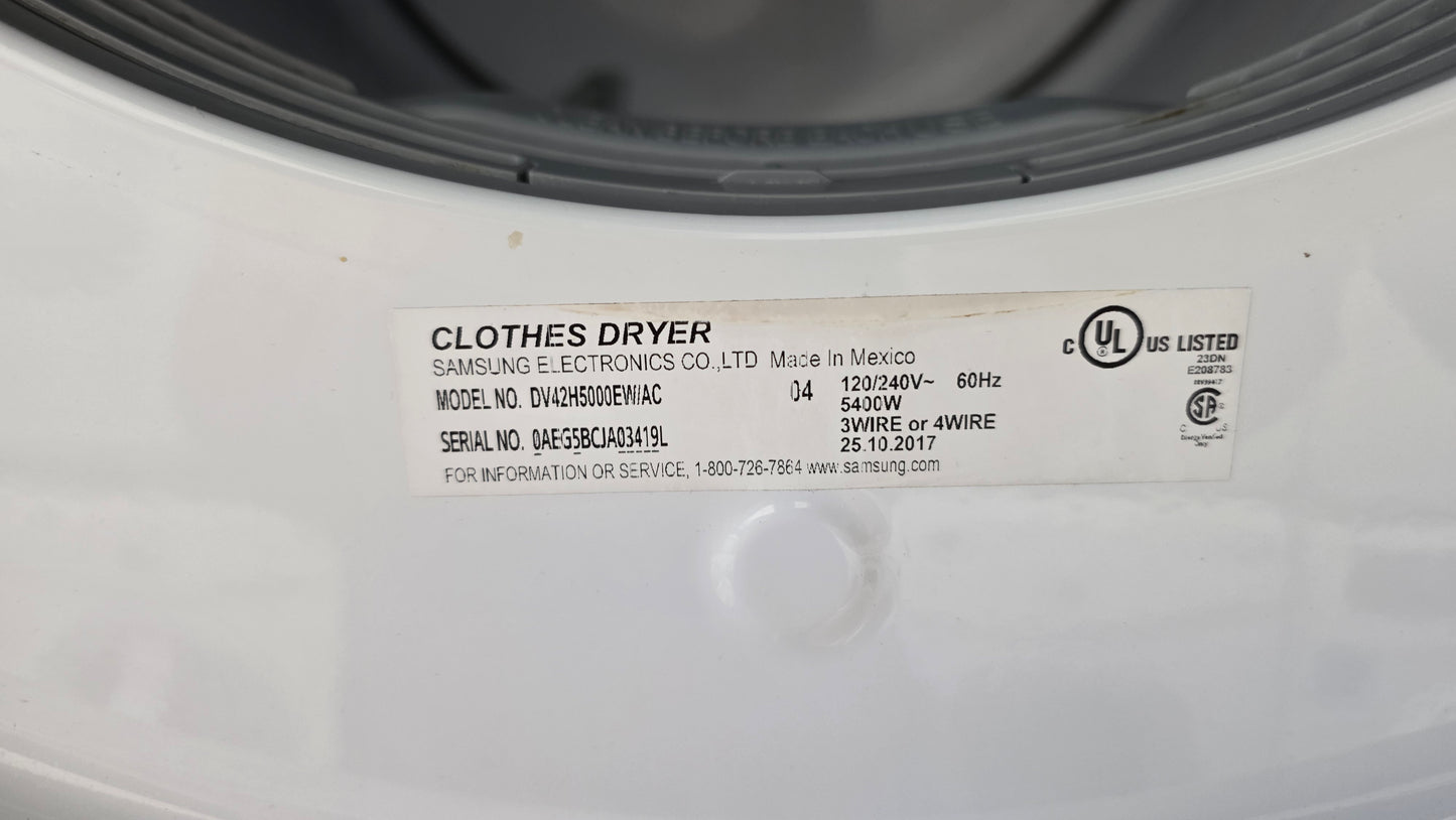 Samsung 27" Front Load Dryer- DV42H5000EW/AC