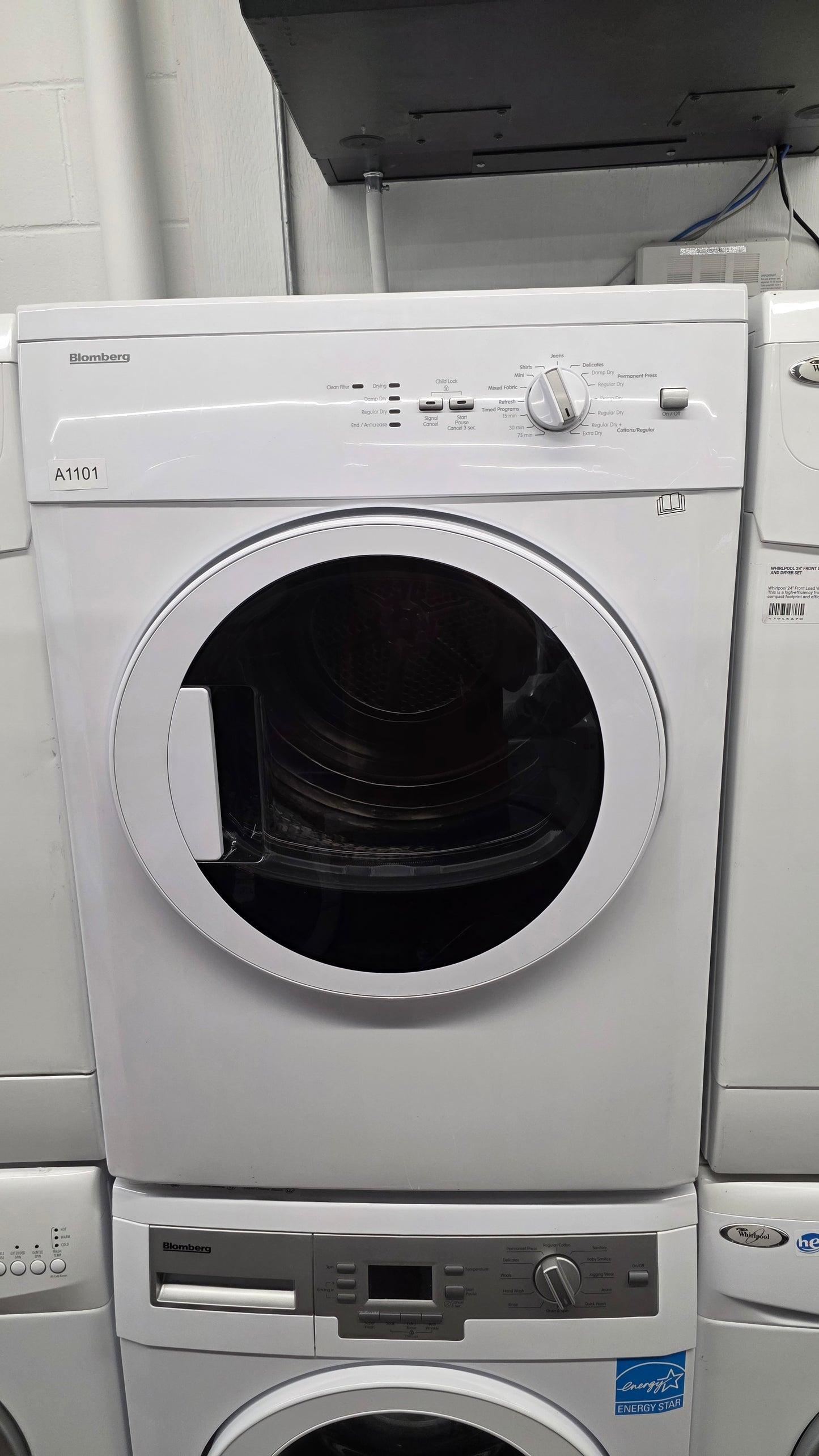 Bloomberg 24" Front Load Washer and Dryer Set- washer WM 77120 NBL01 - dryer DV 17542