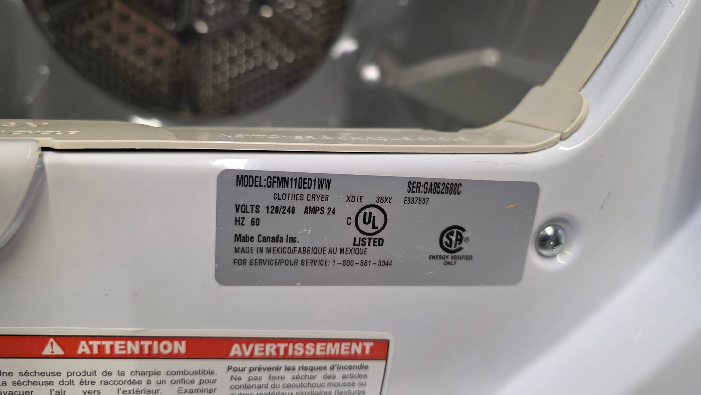 GE 27" Front Load Dryer-GFMN11OED1WW