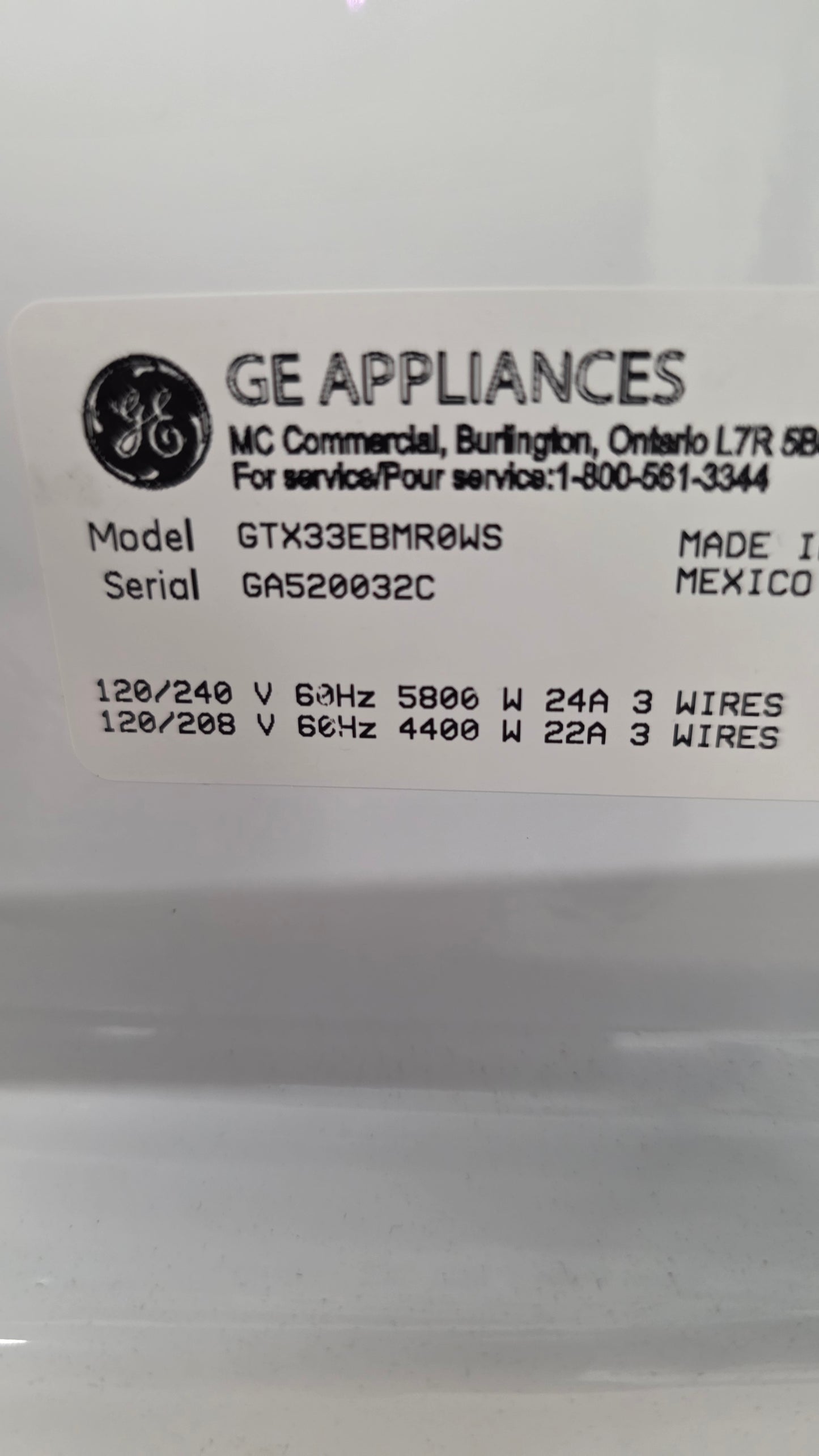 Open Box GE 27" Top Load Dryer GTX33EBMR0WS