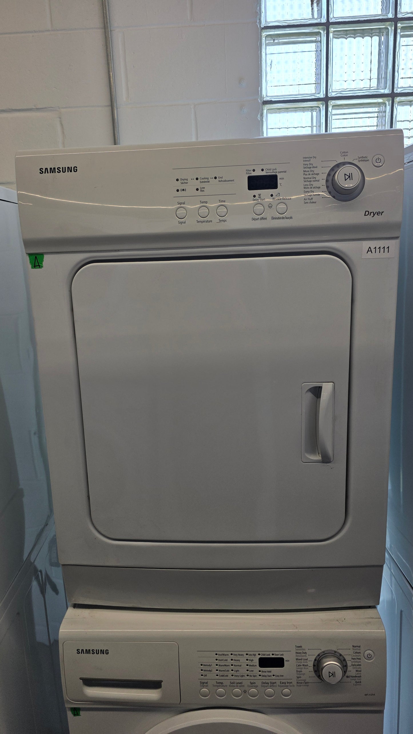 Samsung 24" Front Load Washer/Dryer Set- washer WFJ1254/XAC dryer DV665JW/XAC