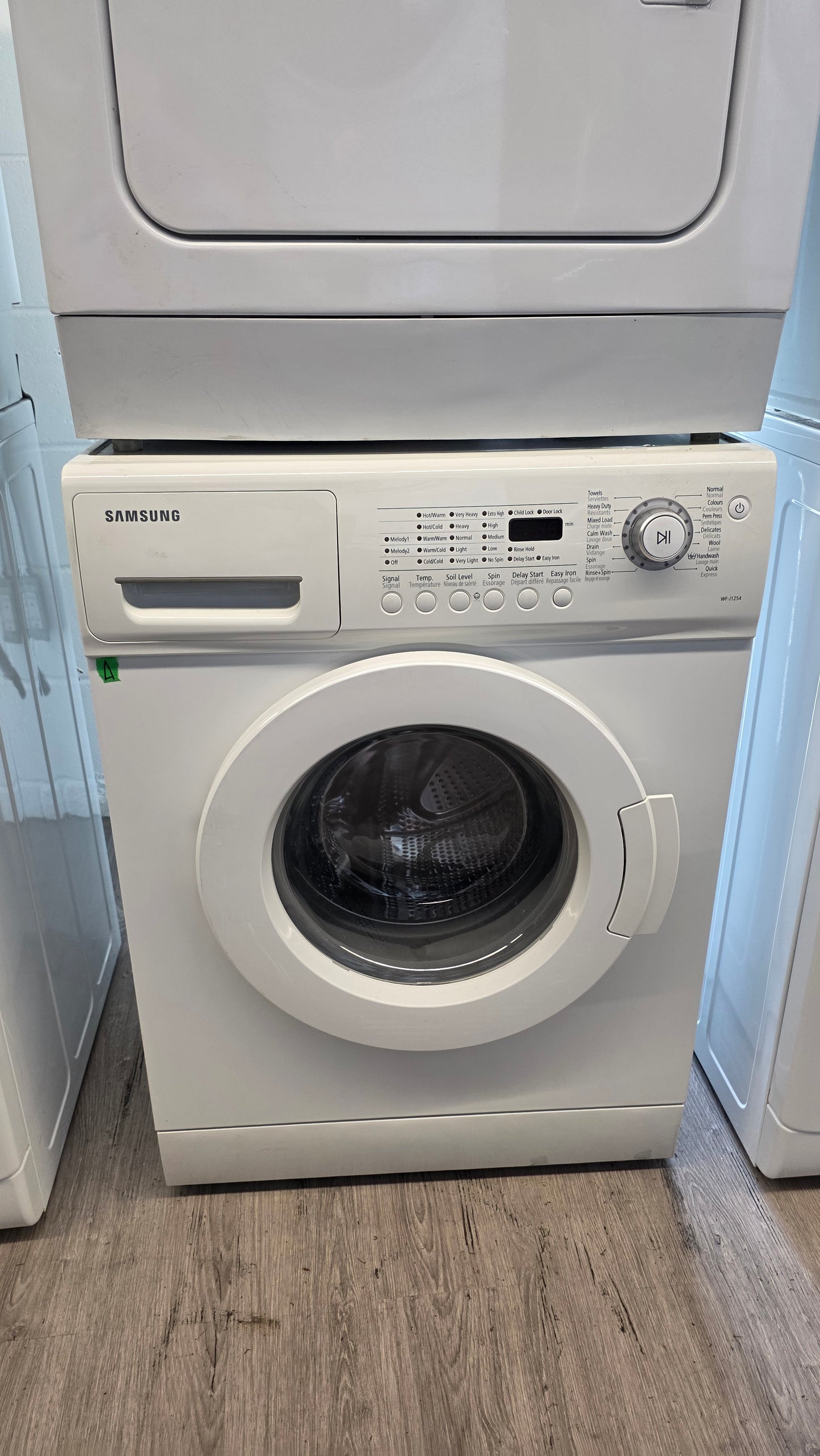 Samsung 24" Front Load Washer/Dryer Set- washer WFJ1254/XAC dryer DV665JW/XAC