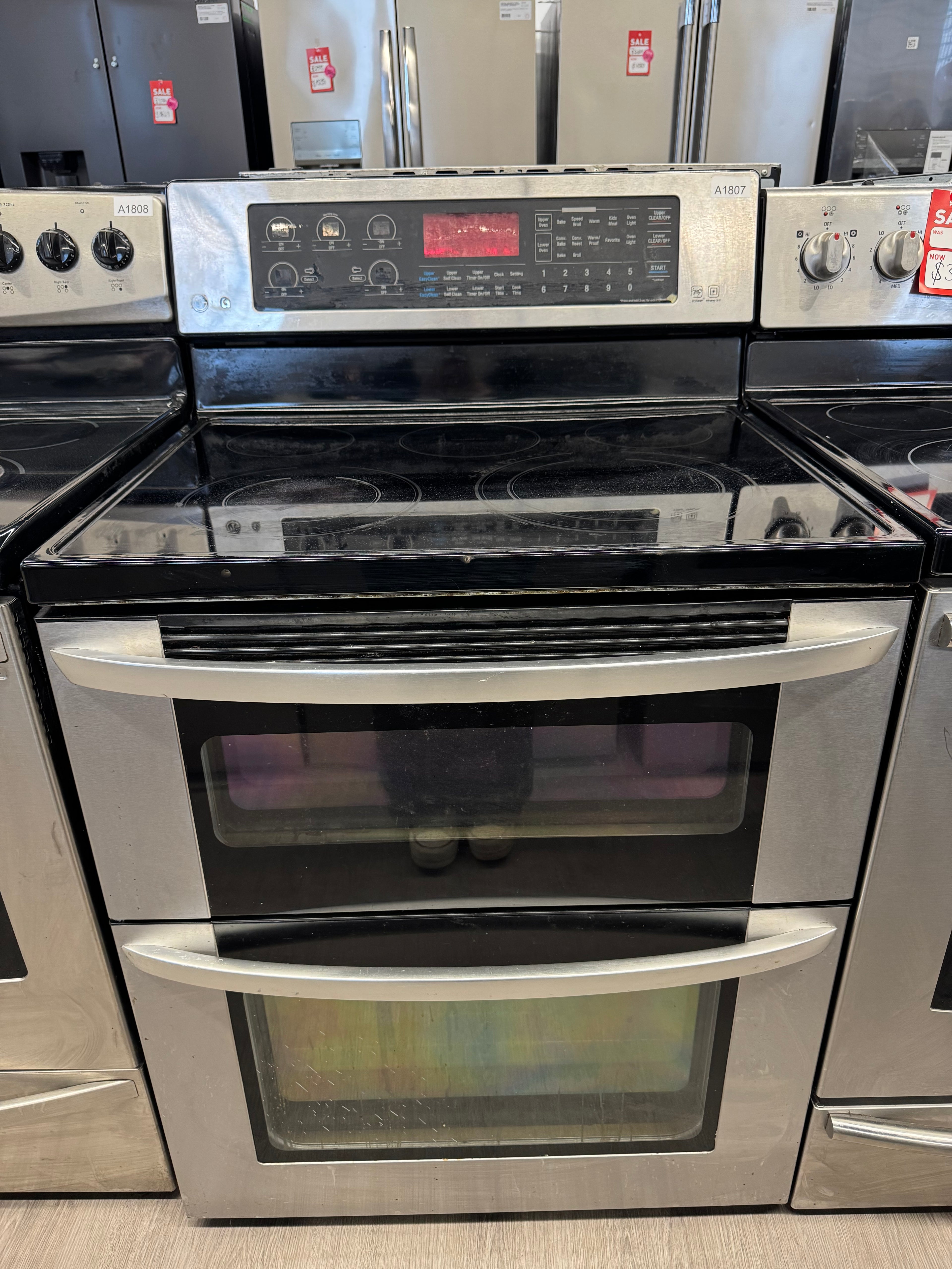 LG 30” Freestanding Double Oven Glass Top Range - LDE3037ST/00