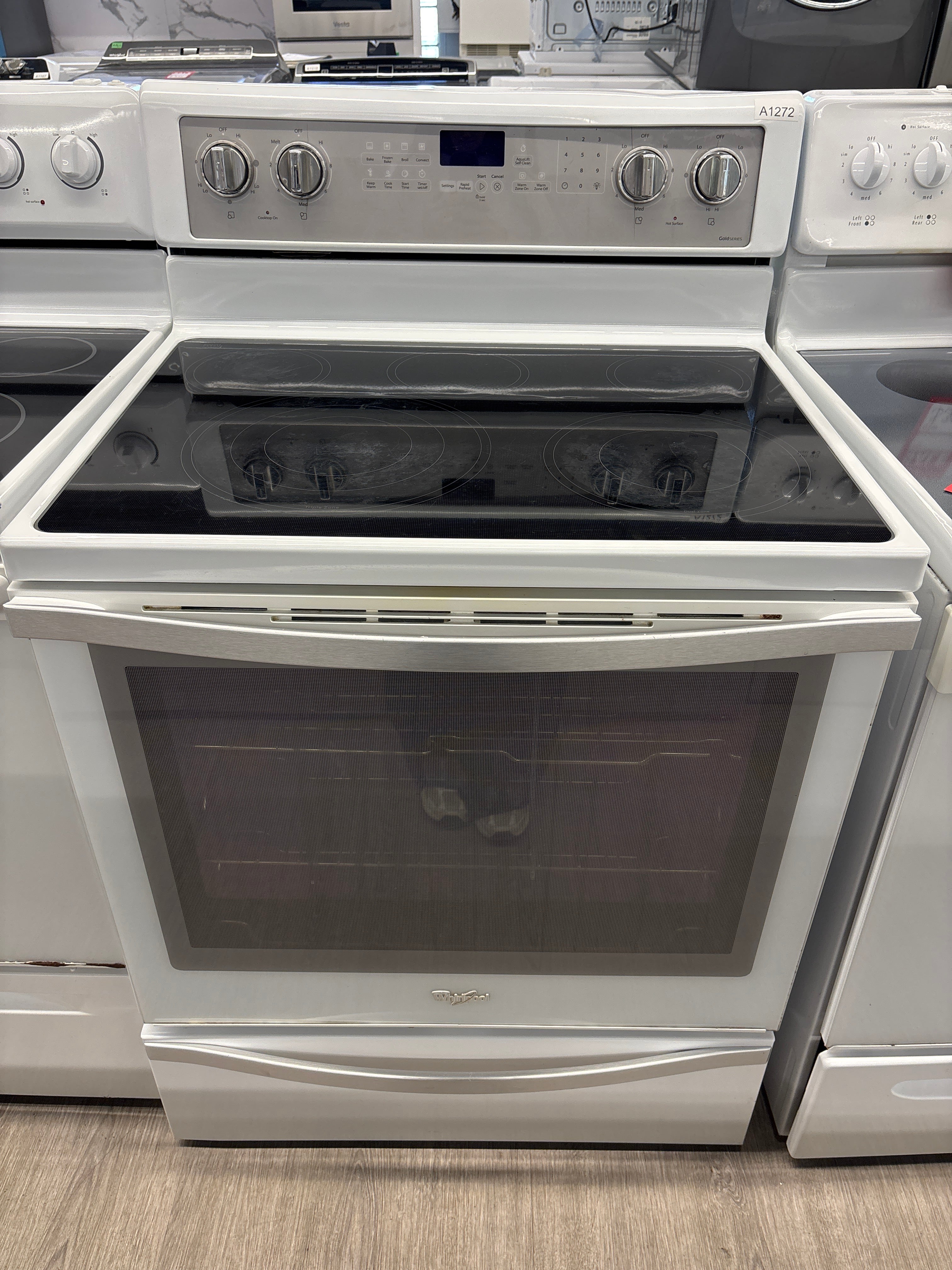 Whirlpool 30” Freestanding Glass Top Electric Range - YWFE745H0FH1