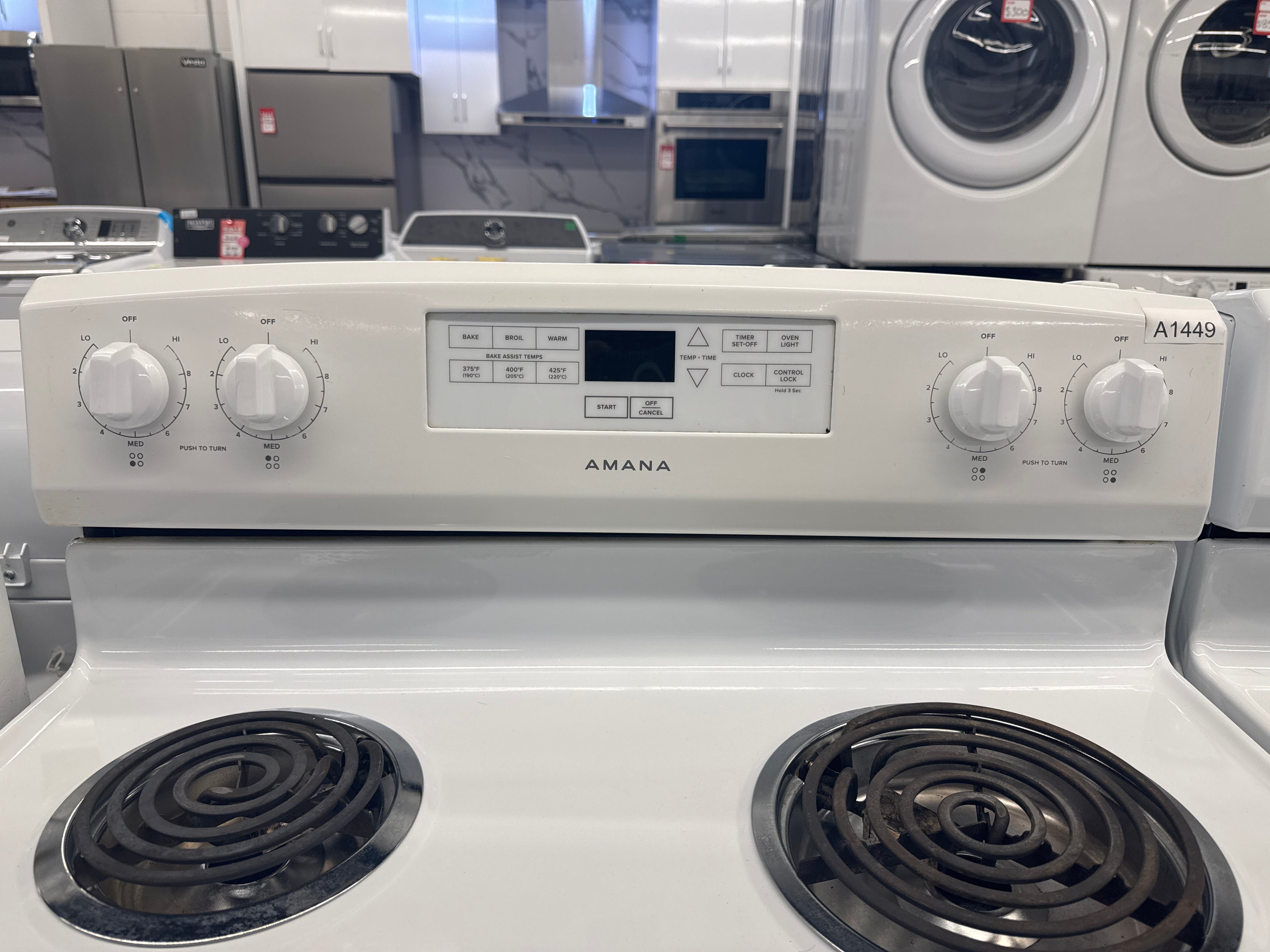 Amana 30” Freestanding Coil Top Range - YACR4303MFW2