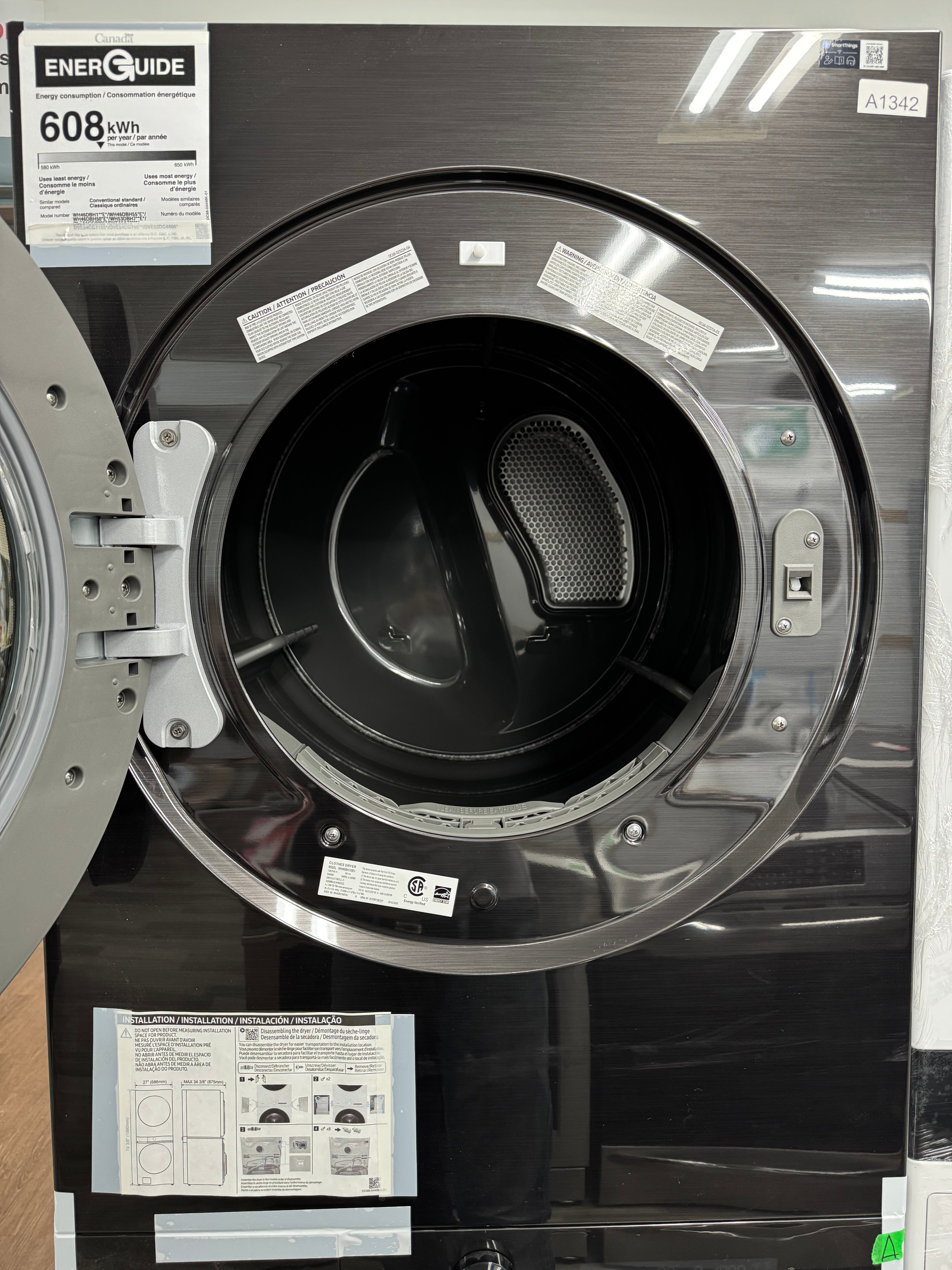 OPEN BOX - Samsung 27” Laundry Center All-in-One Washer Dryer Combo - WH46DBH100EV