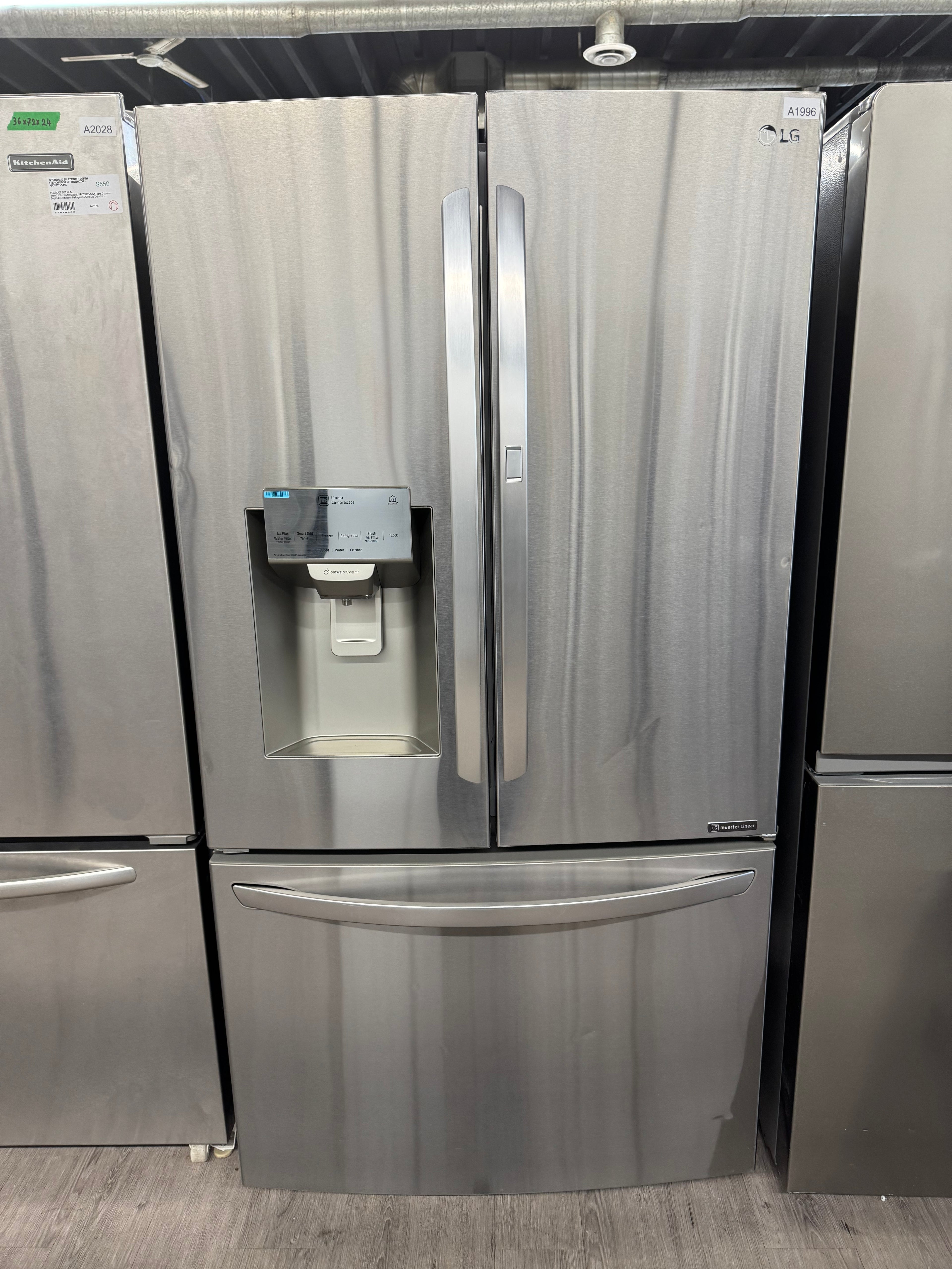 LG 36” French Door Refrigerator with Water & Ice Dispenser - LFXS28566S/02