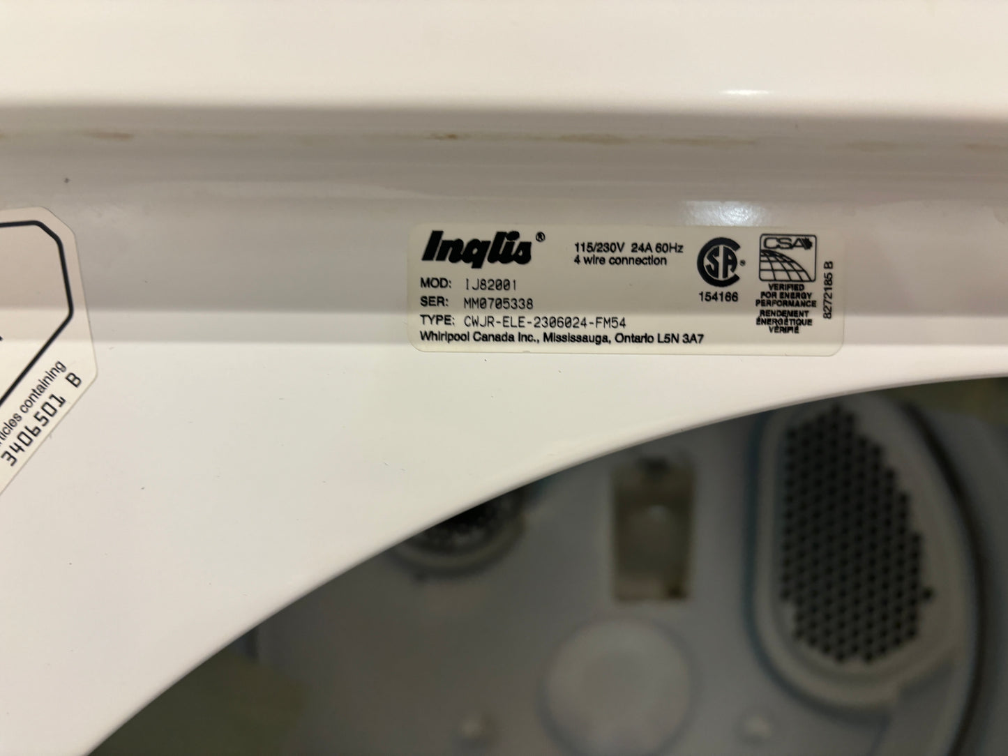 Inglis 29" Front Load Dryer - IJ82001