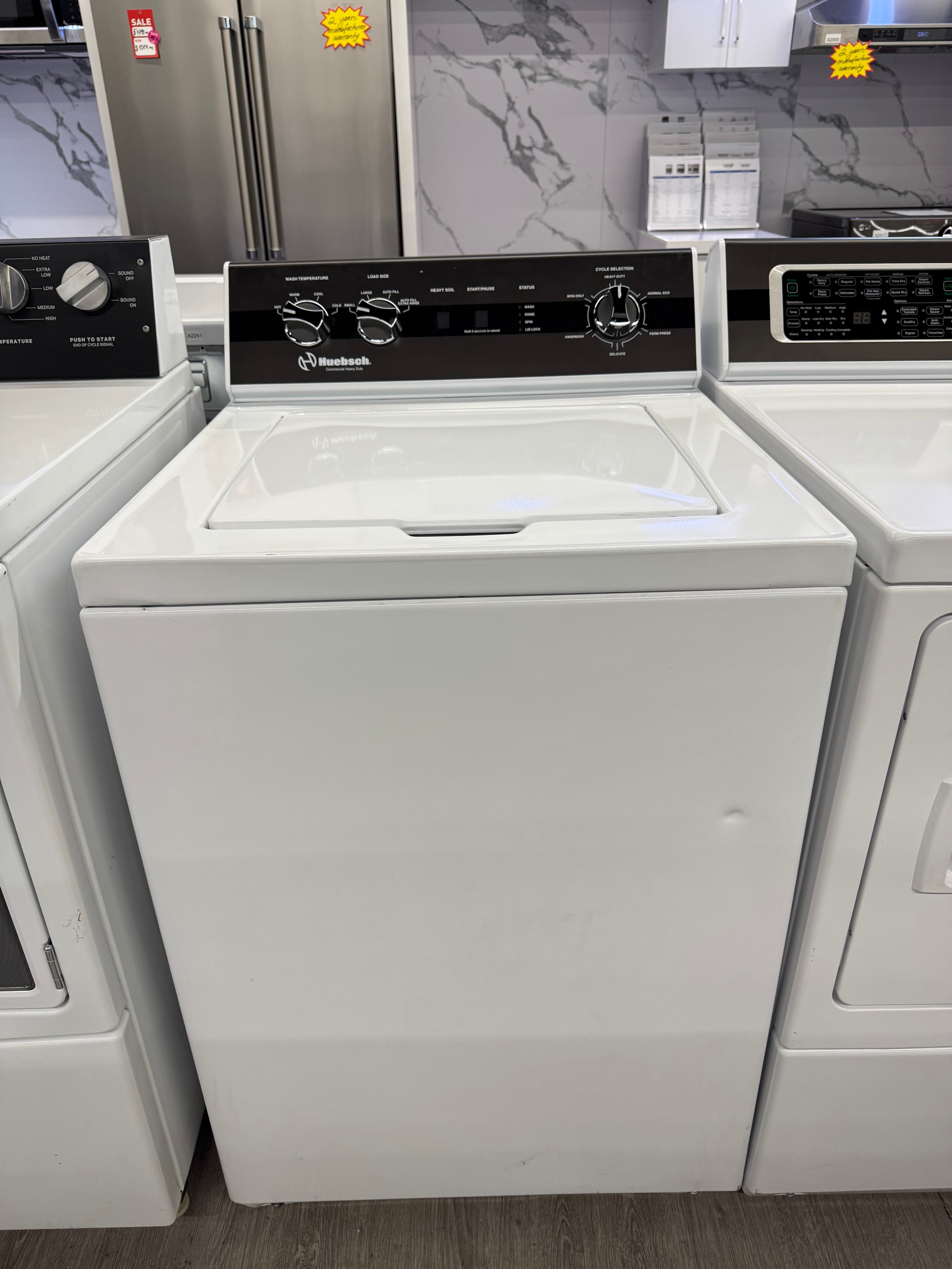 OPEN BOX - Huebsch 27" Commercial Washer & Dryer Set (ZWN63RSN116CW01 & ZDEE9RYS178CW01)