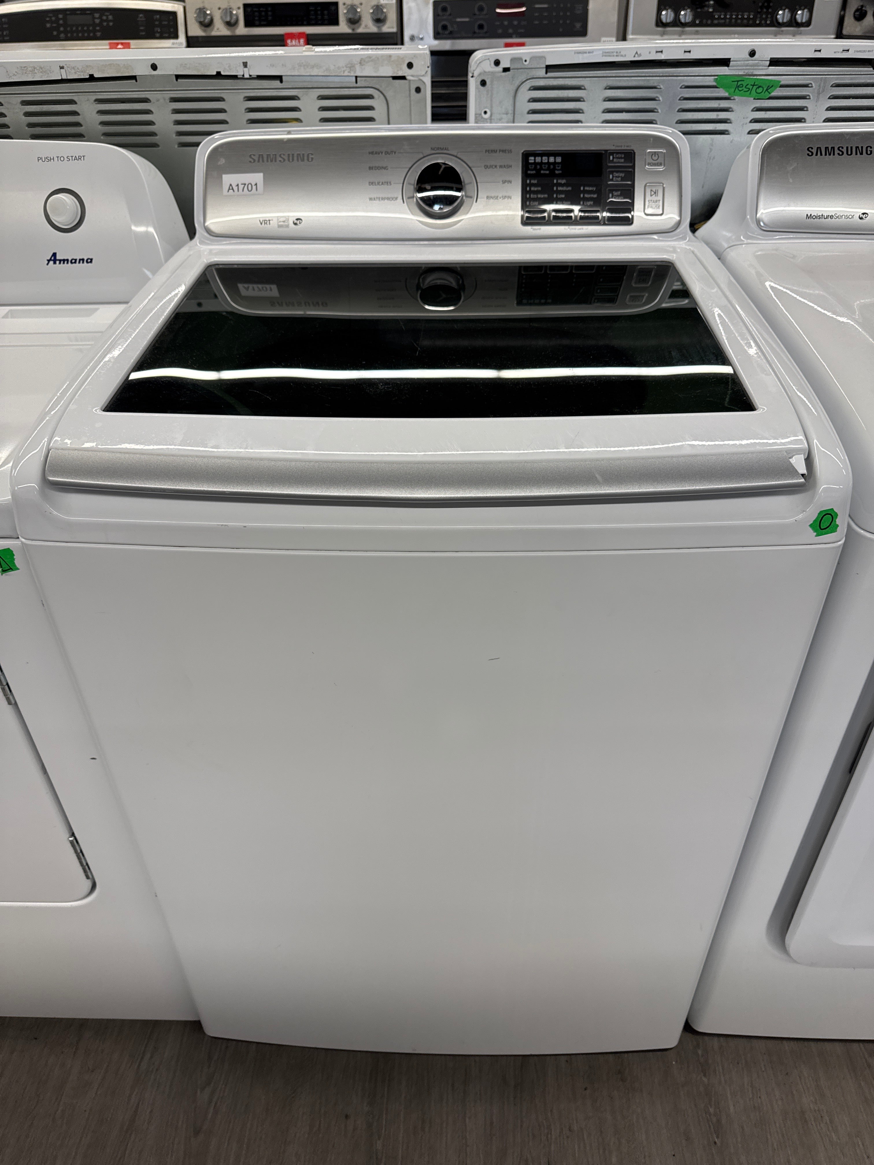 Samsung 27” Top Load Washer & Front Load Dryer (WA45H7000AW/A2 & DV45H7000EW/AC)