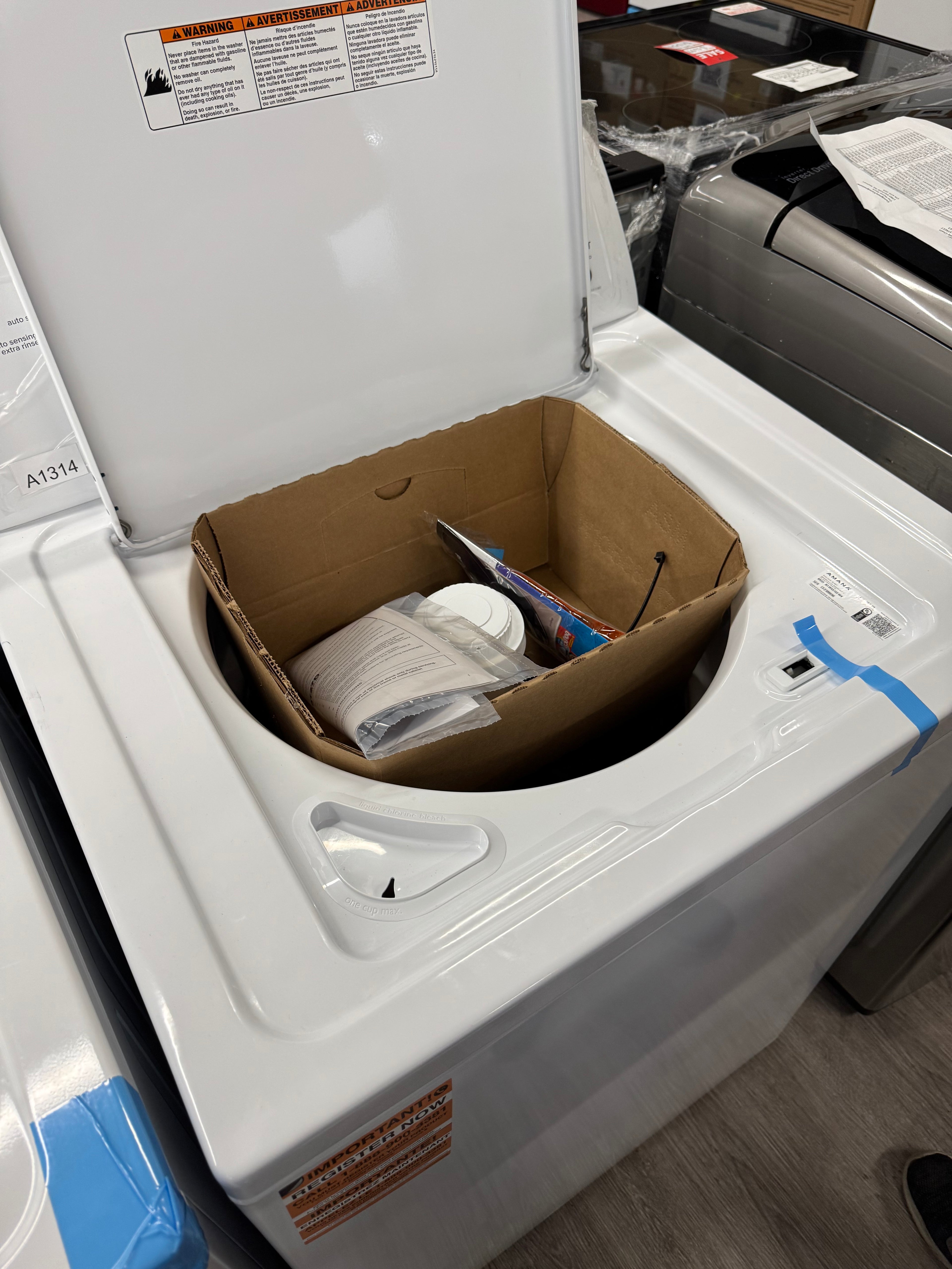 OPEN BOX - Amana Laundry Set - NTW4516FW4 & YNED4655EW1