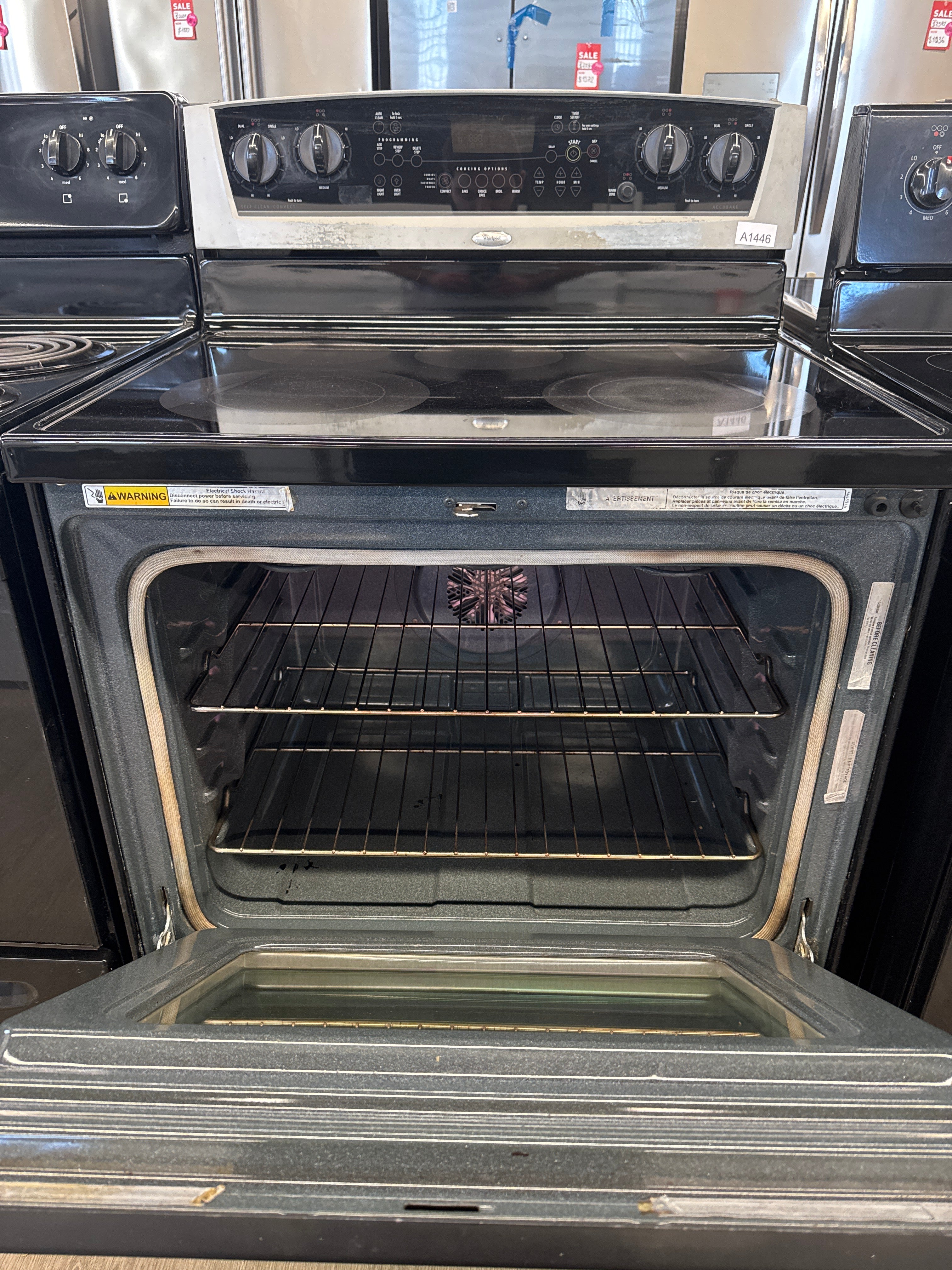 Whirlpool 30” Freestanding Glass Top Range - GERC4110PS0