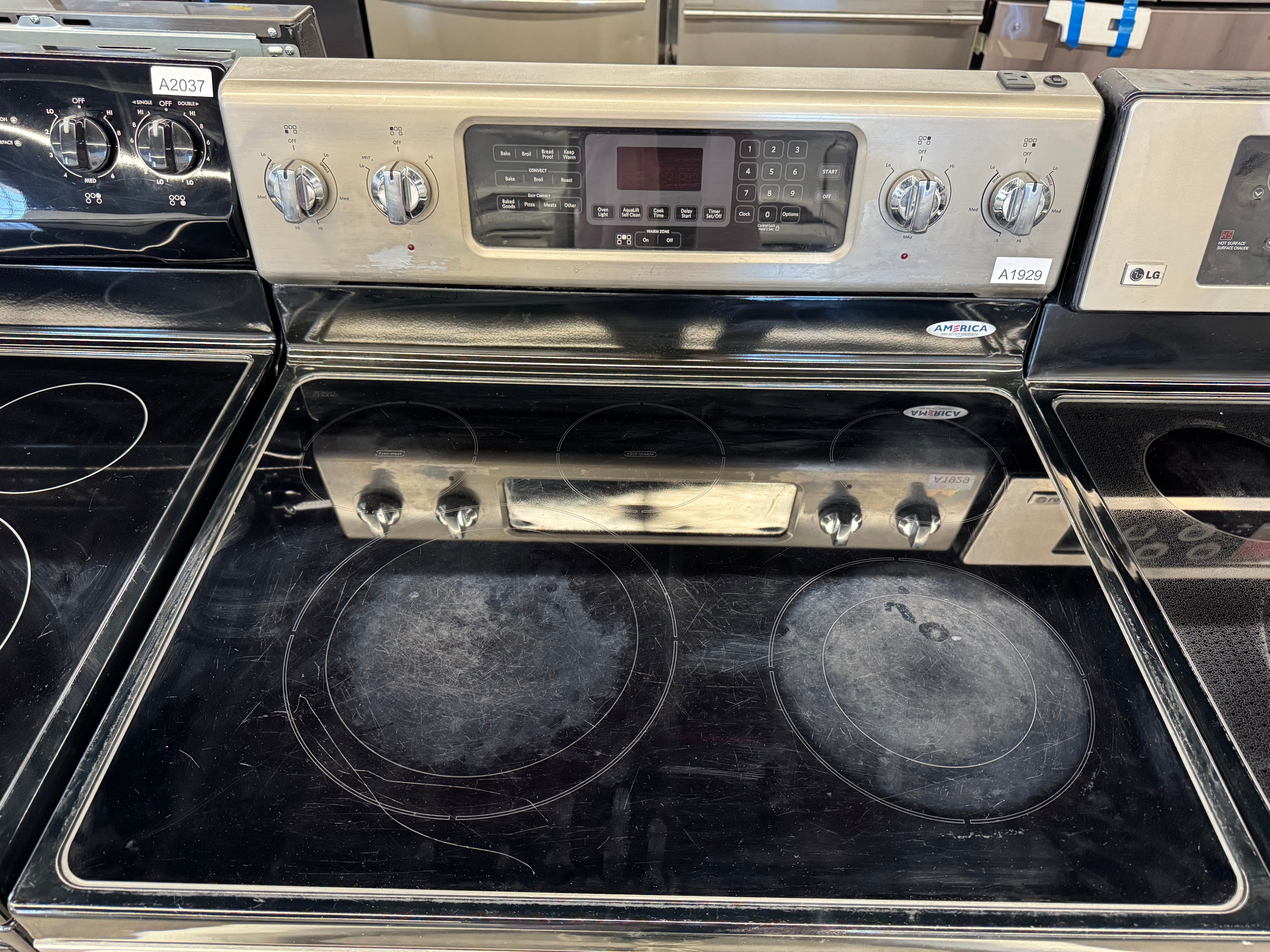 KitchenAid 30” Freestanding Glass Top Range - YKERS202BSS0