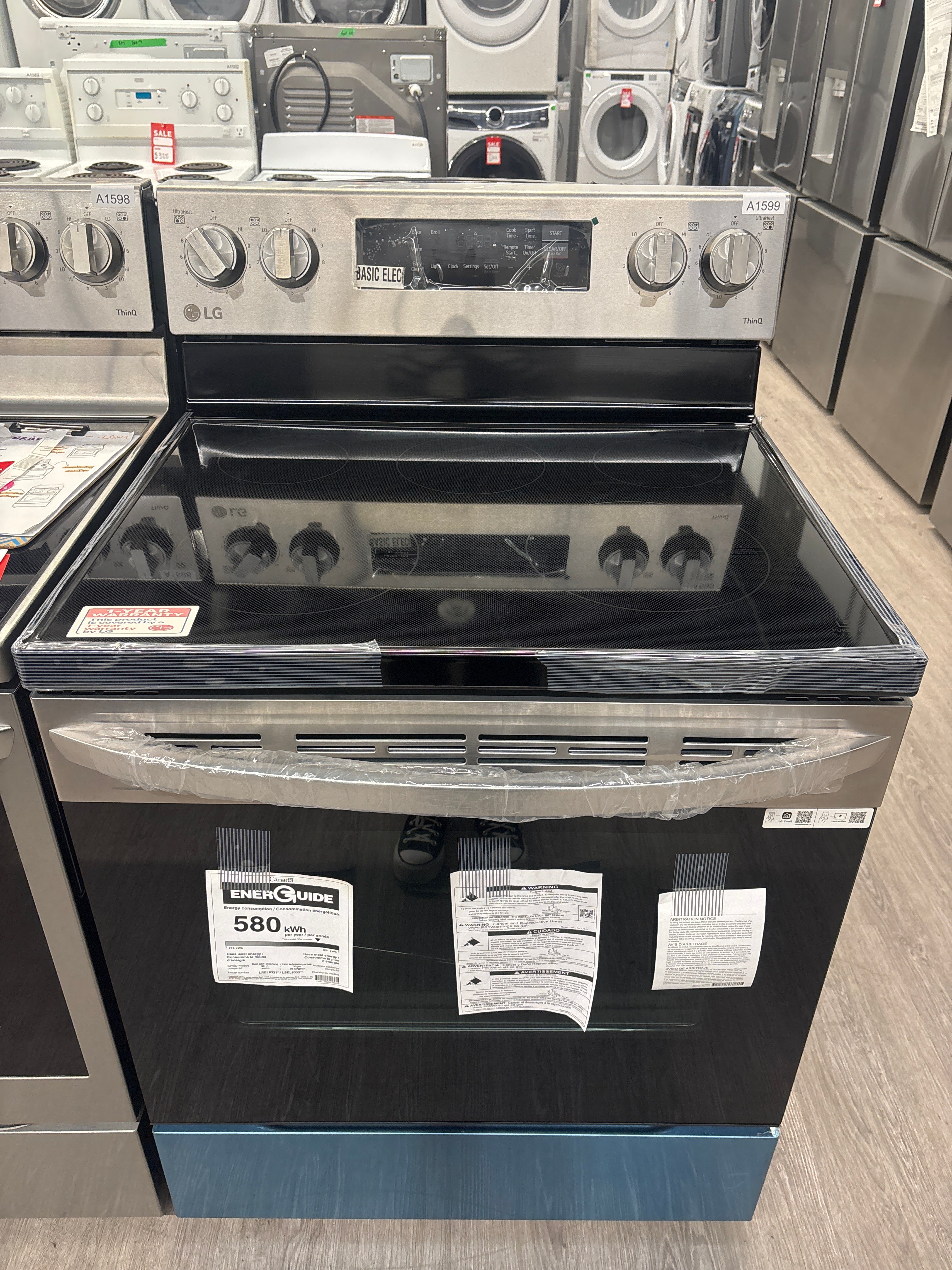 LG 30” Freestanding Glass Top Range - LREL6321S (1 YEAR MANUFACTURER WARRANTY)