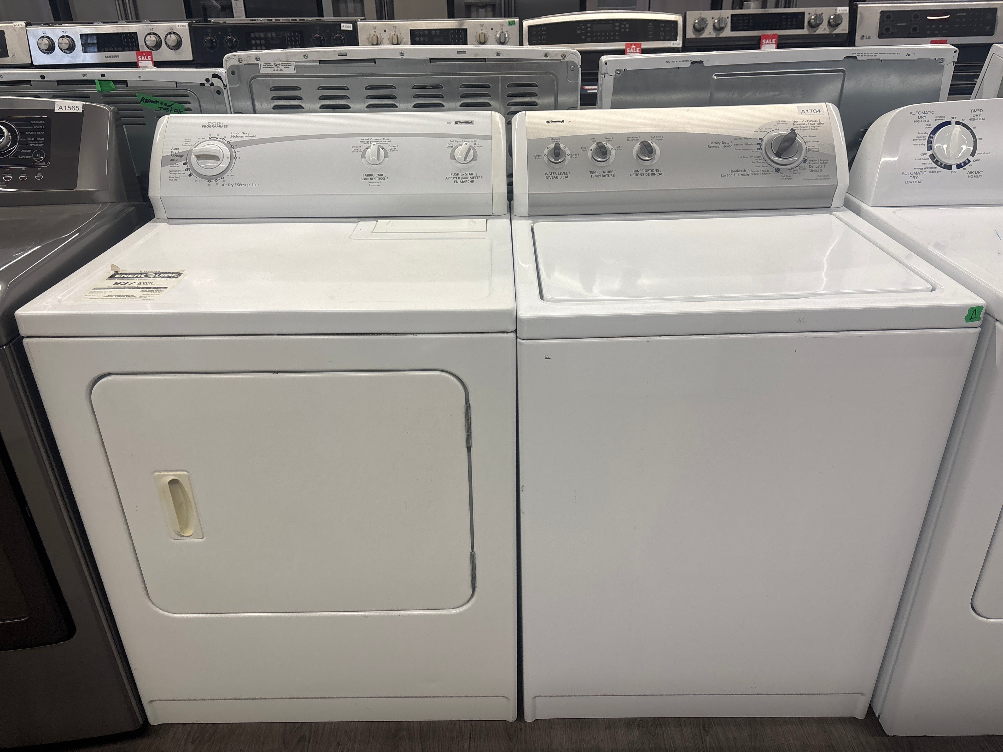 Kenmore 27” Top Load Washer & Front Load Dryer Set (110.29692800 & 110.C68692700)