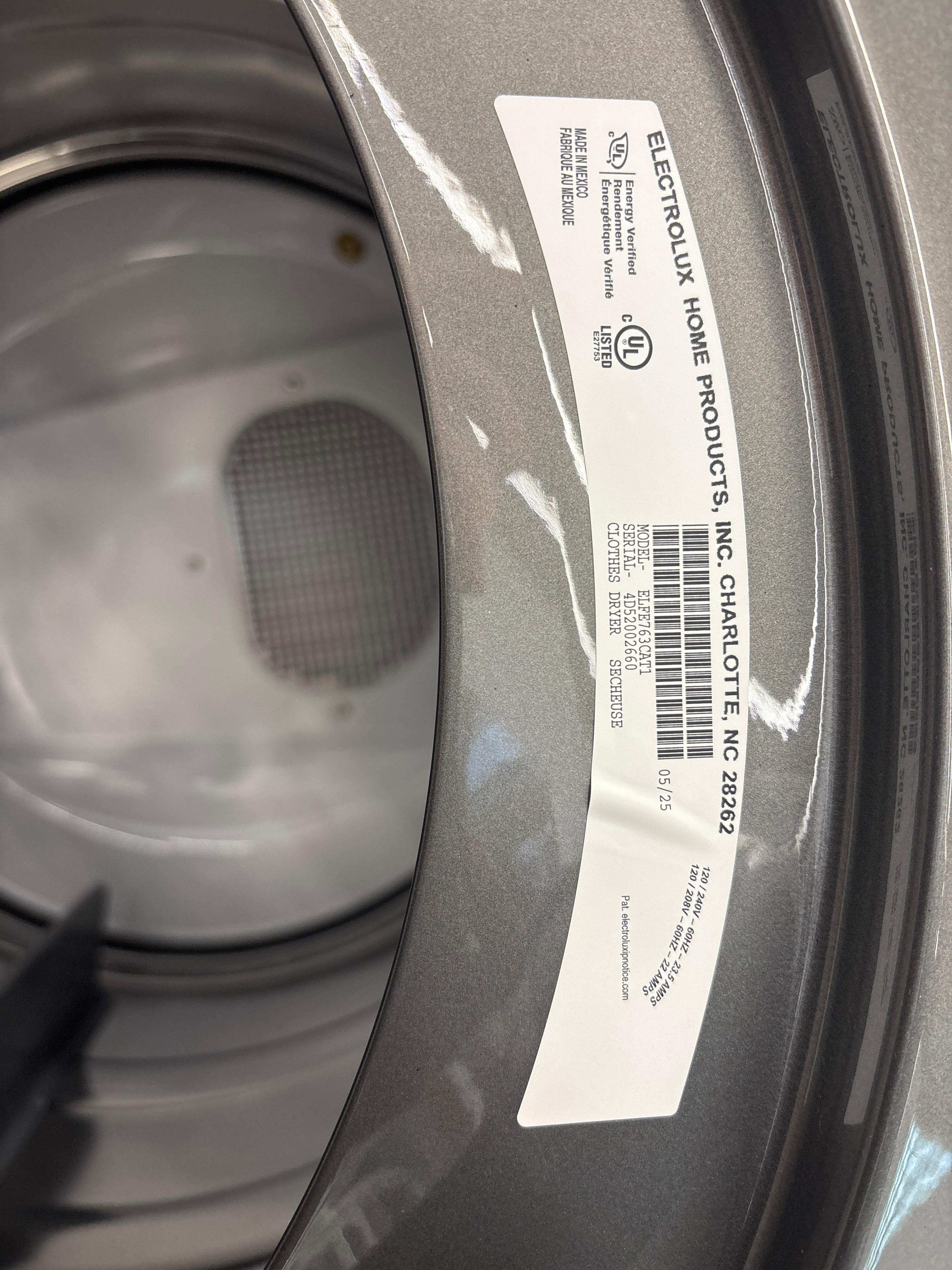 OPEN BOX - Electrolux 27” Front Load Electric Dryer - ELFE763CAT1