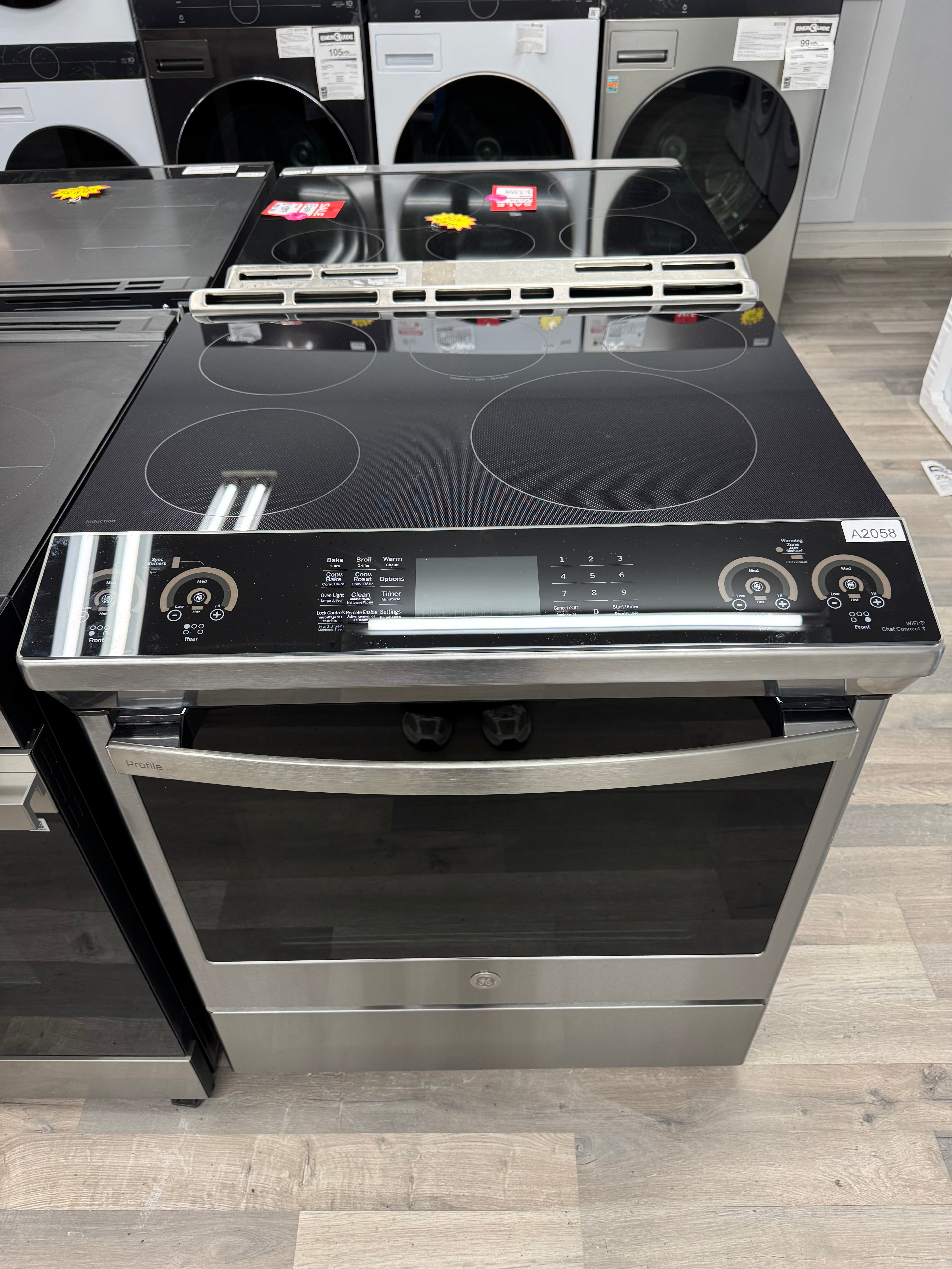 OPEN BOX - GE 30” Slide-In Induction Range - PCHS920YM4FS