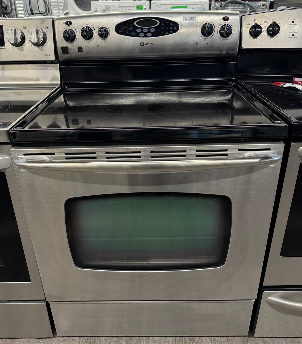 Maytag 30” Freestanding Glass Top Electric Range - MER5875QCS
