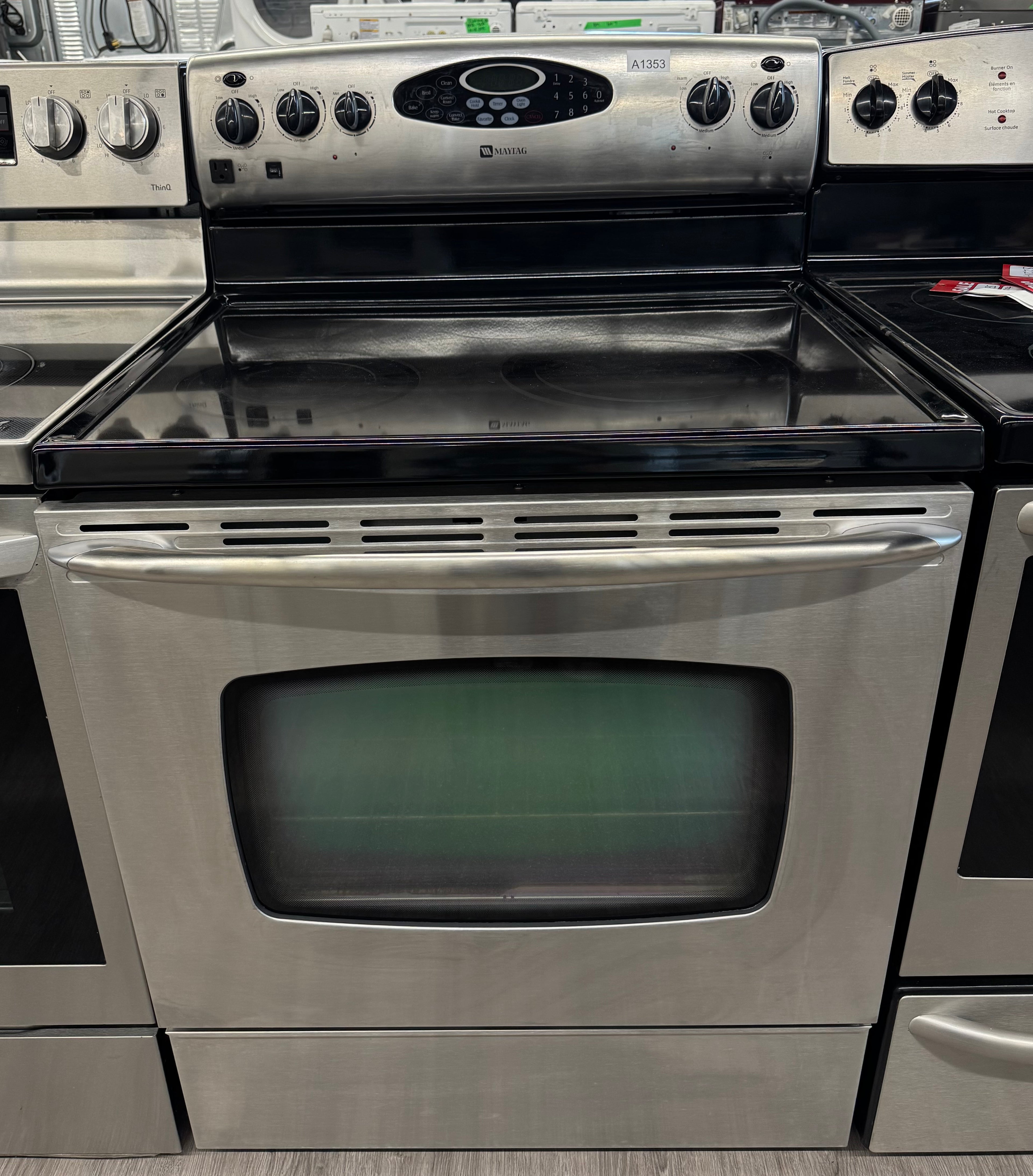 Maytag 30” Freestanding Glass Top Electric Range - MER5875QCS