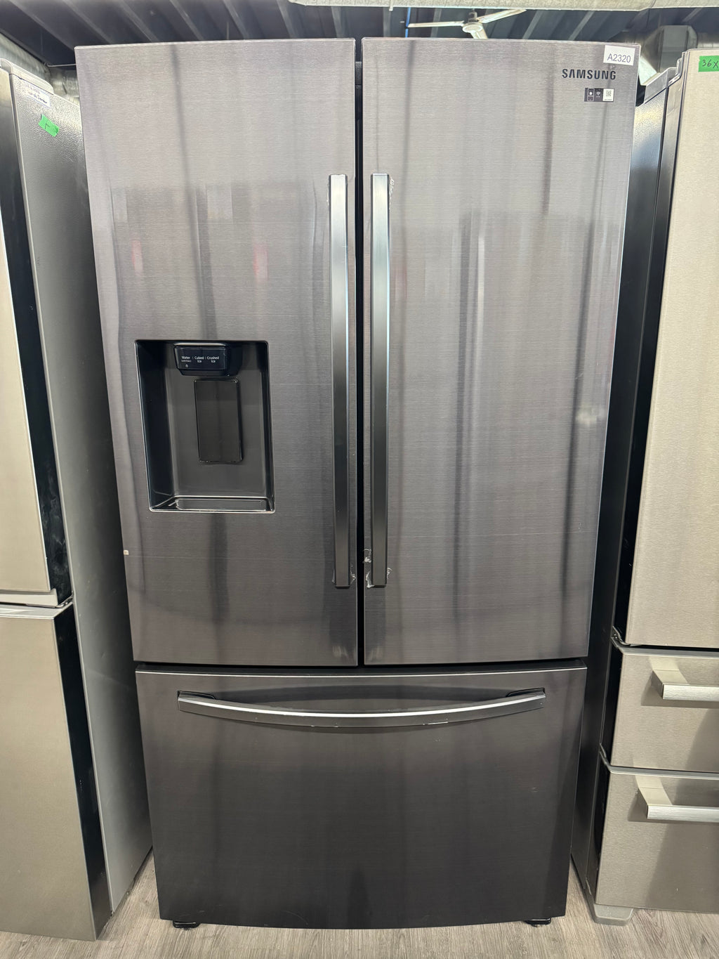 Samsung 36” Counter Depth French Door Refrigerator with Water & Ice Dispenser - RF23R6201SG