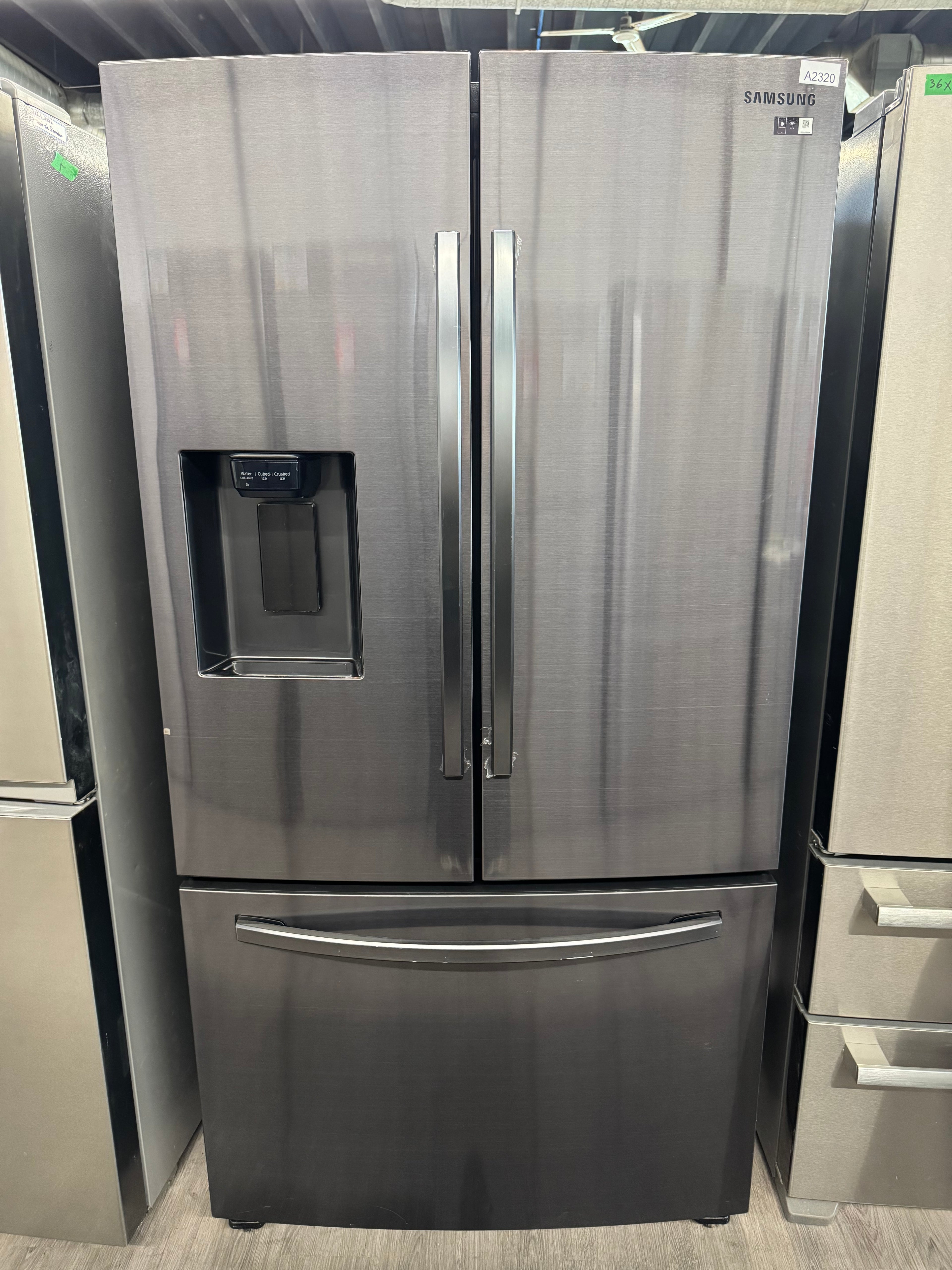 Samsung 36” Counter Depth French Door Refrigerator with Water & Ice Dispenser - RF23R6201SG