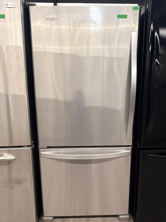 OPEN BOX-Whirlpool 30" Bottom-Mount Freezer Refrigerator-WRB329LFBM05