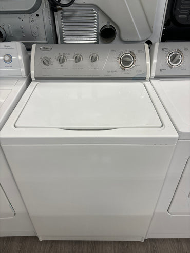 WHIRLPOOL 27" TOP LOAD WASHER AND DRYER SET LSQ9549PW1 / YLEQ5000PW0