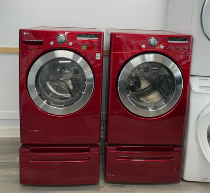 LG 27” Front Load Washer/Dryer Set with Pedestals