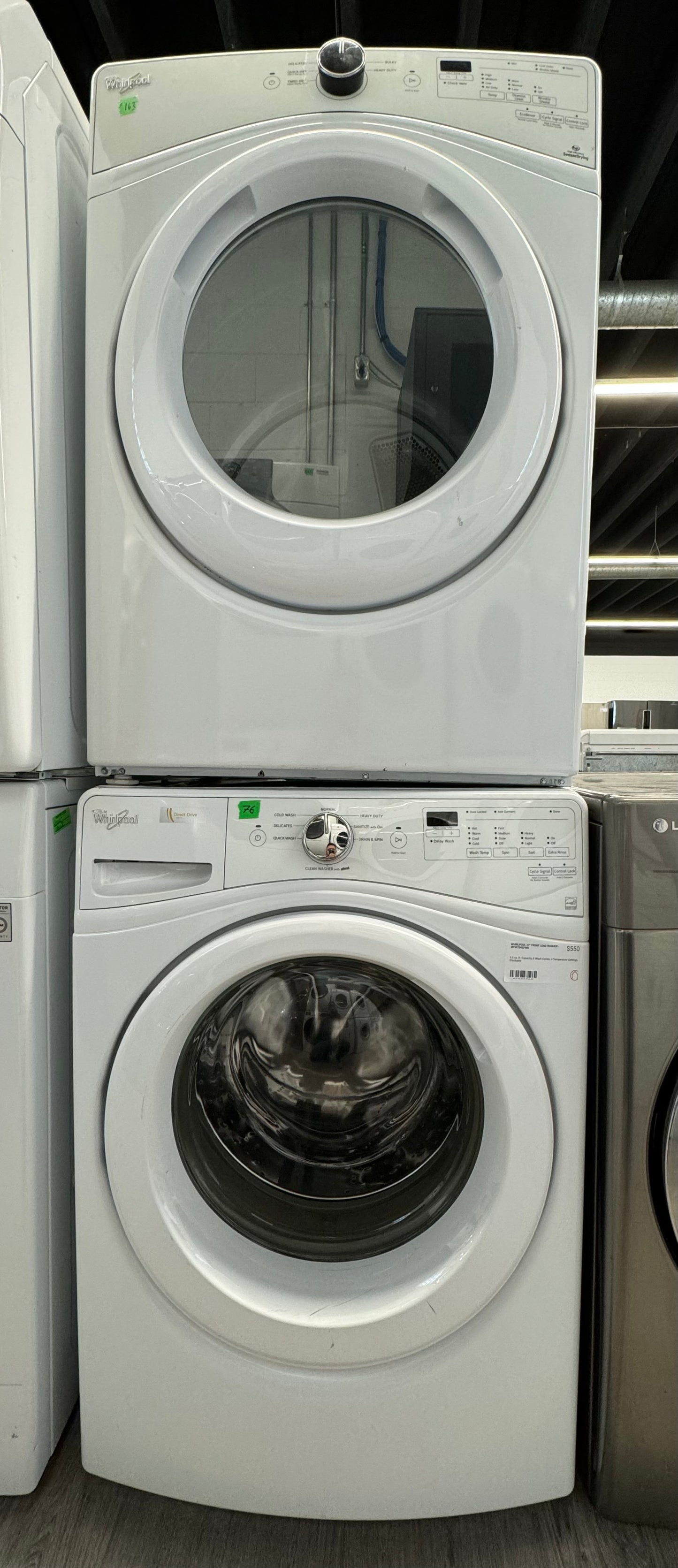 WHIRLPOOL 27” FRONT LOAD WASHER/DRYER SET - YWED75HEFW0