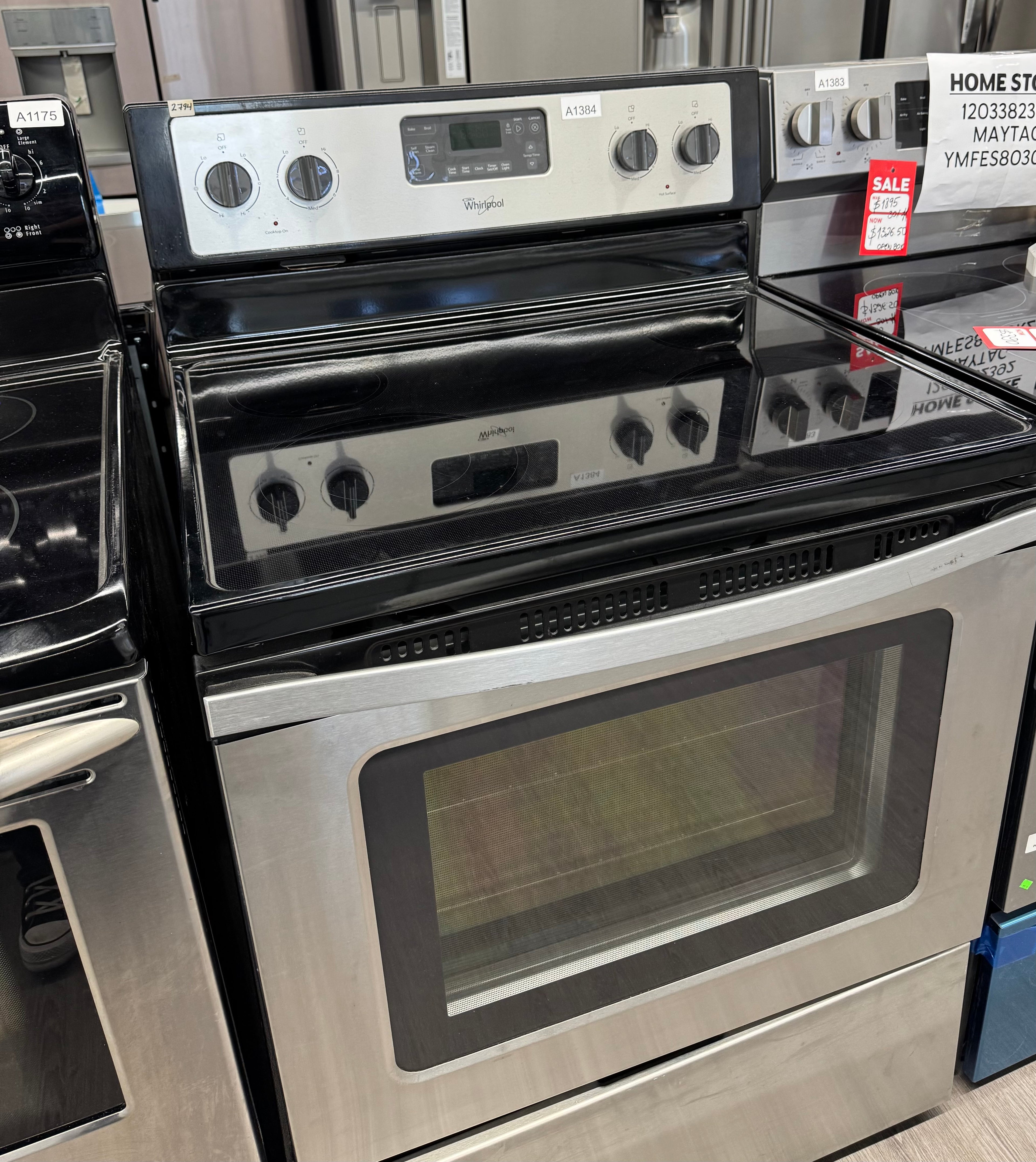 Whirlpool 30” Freestanding Glass Top Range - YWFE515S0ES1